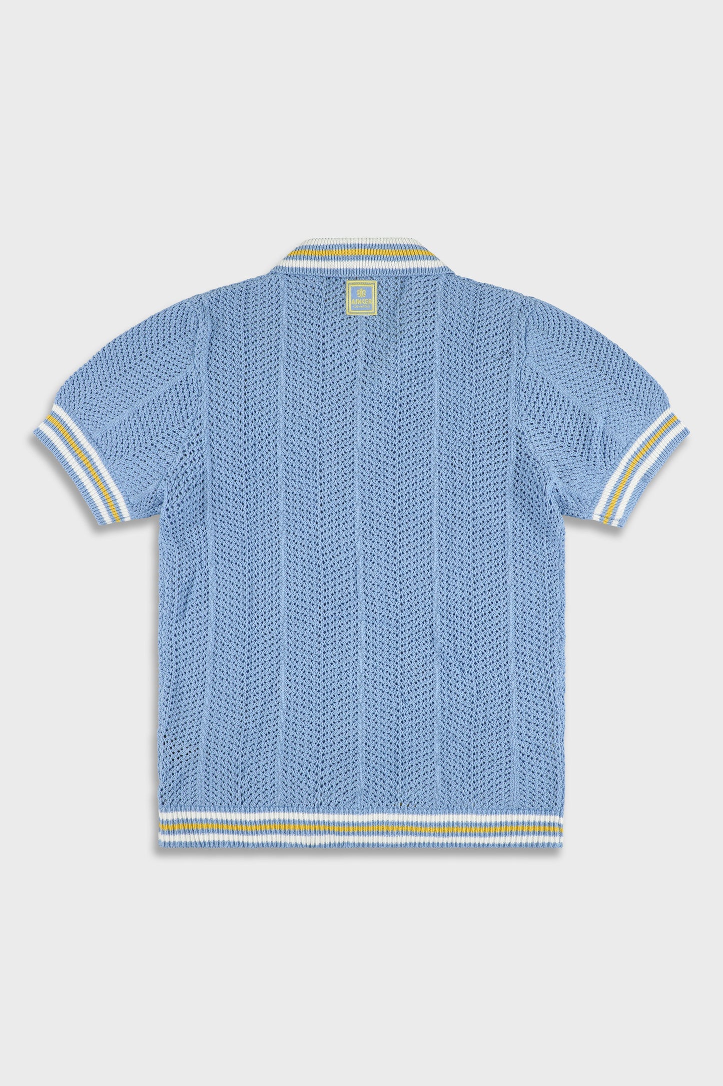 802 Blue Knit Button Shirt