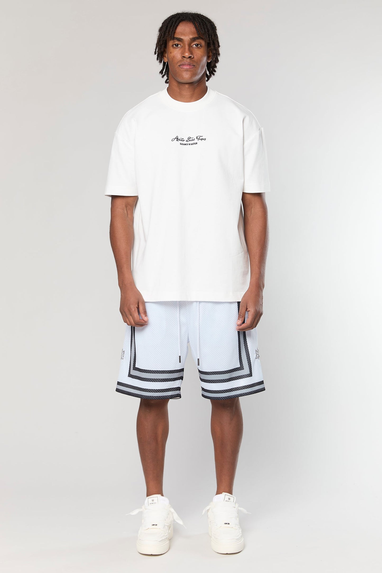 BB 712 White/Gray Short Pant