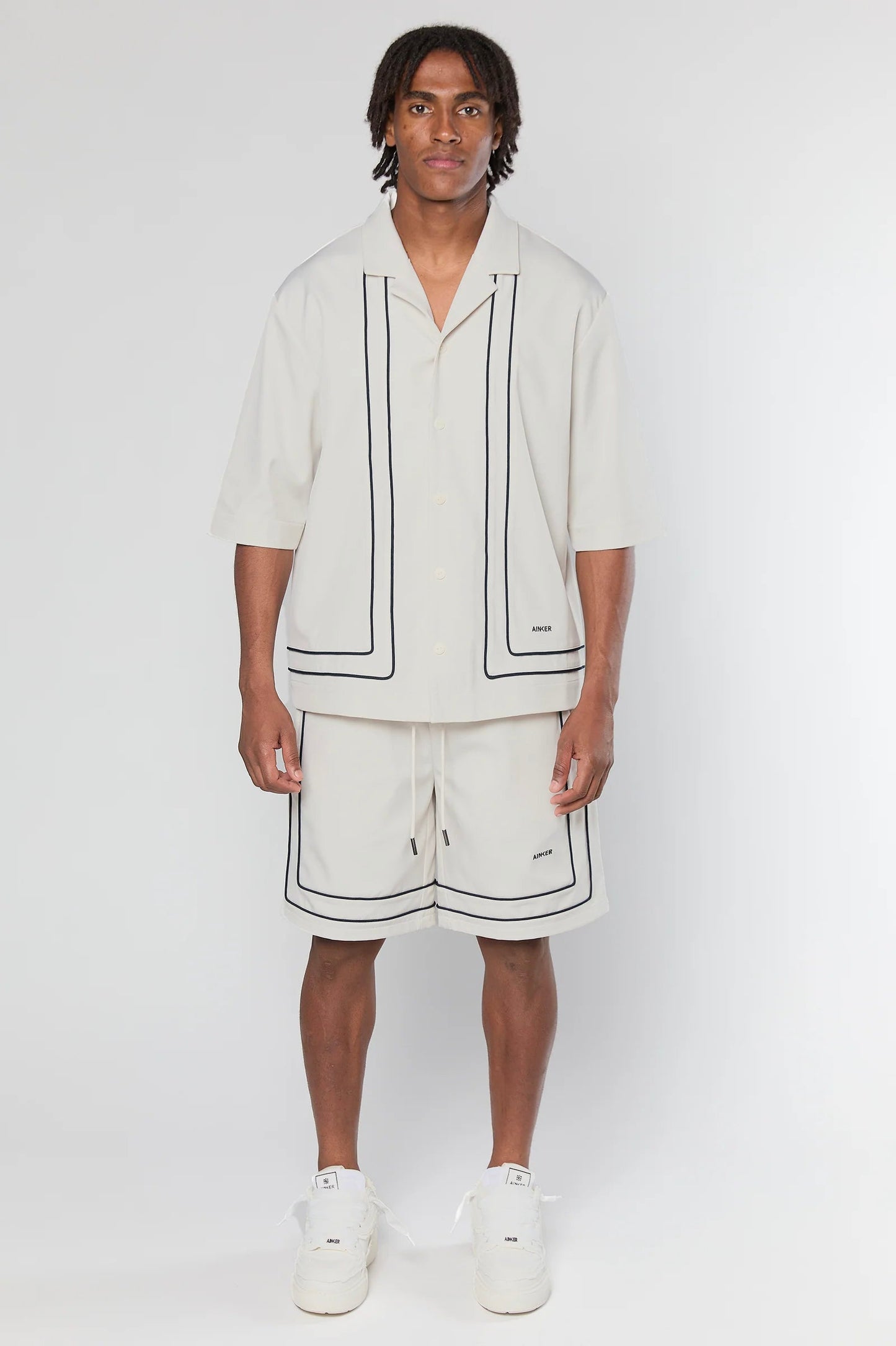 Tech 801 Off-White Short Button Shirt