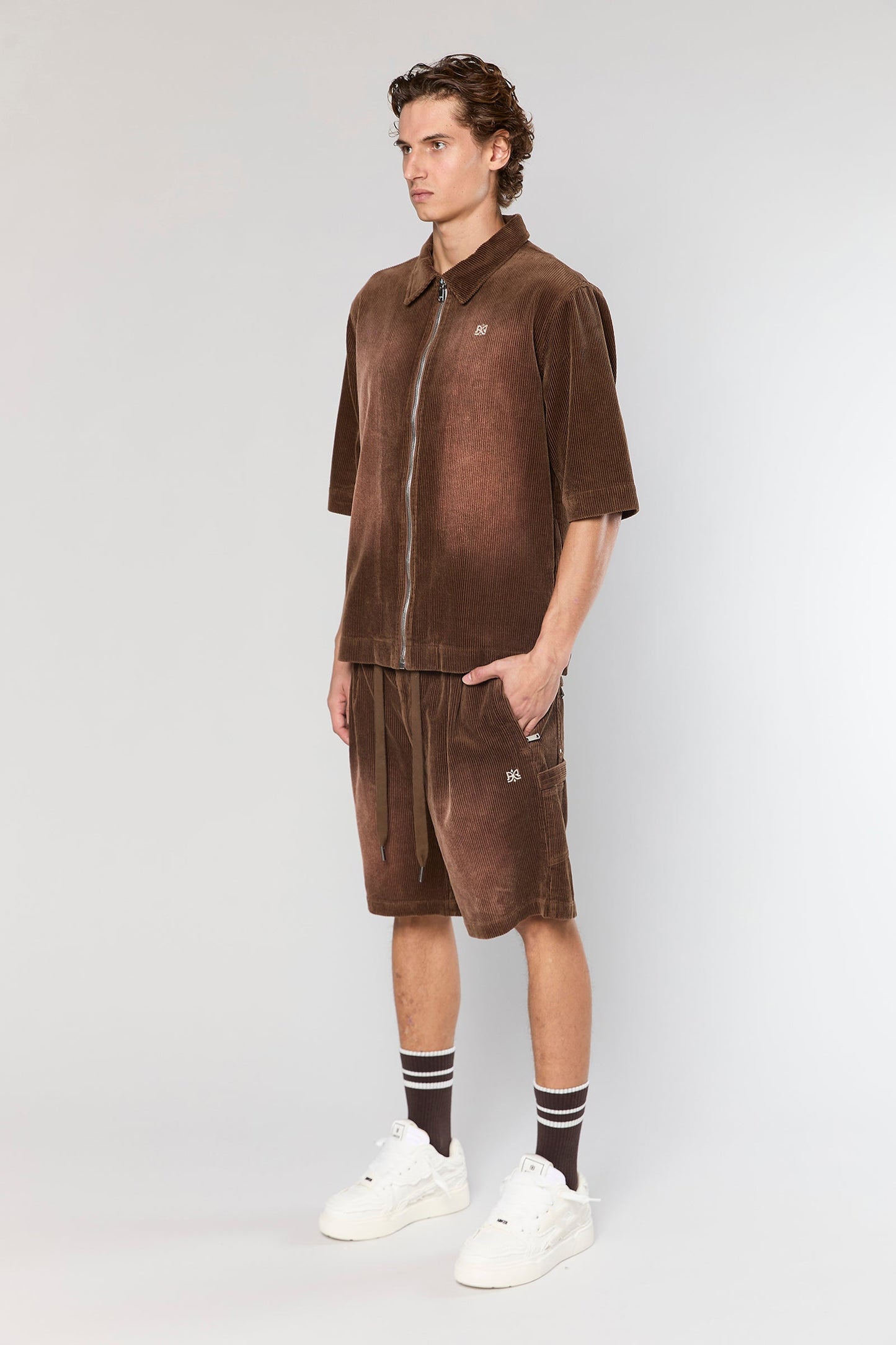 Wash Corduroy 708 Brown Short Jacket