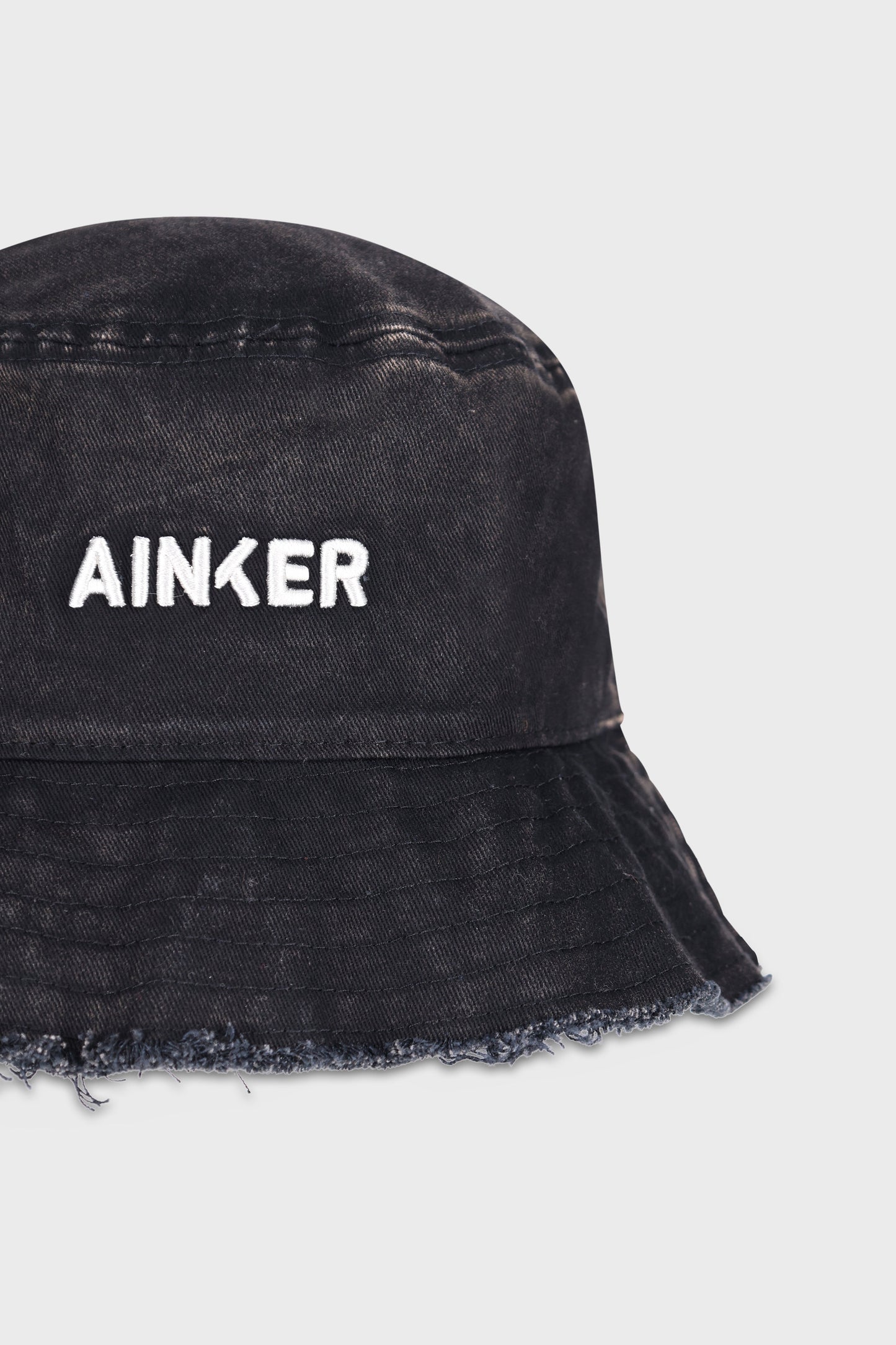867 Wash Black Cotton Bucket Hat