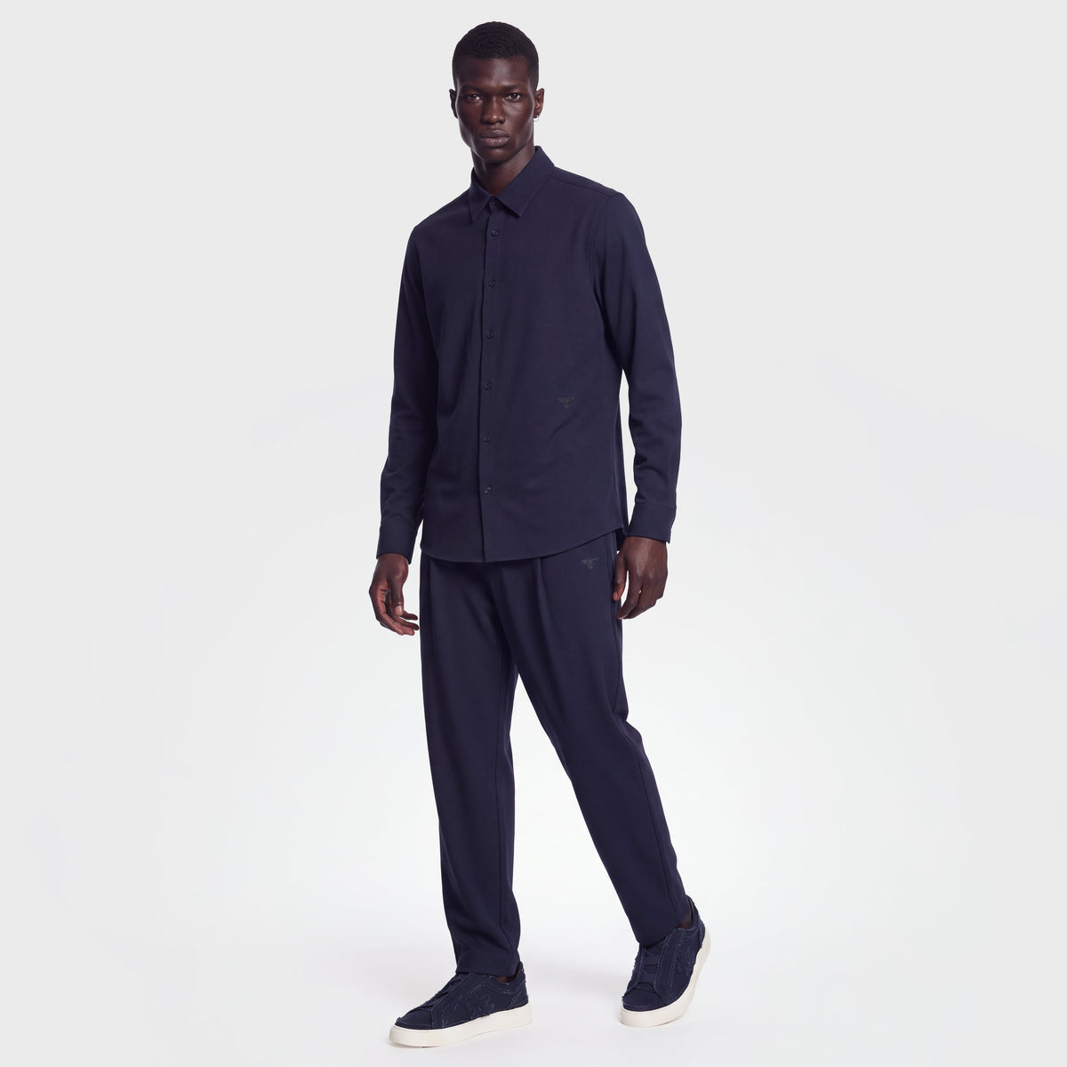 Wool Blend 1081 Navy Shirt