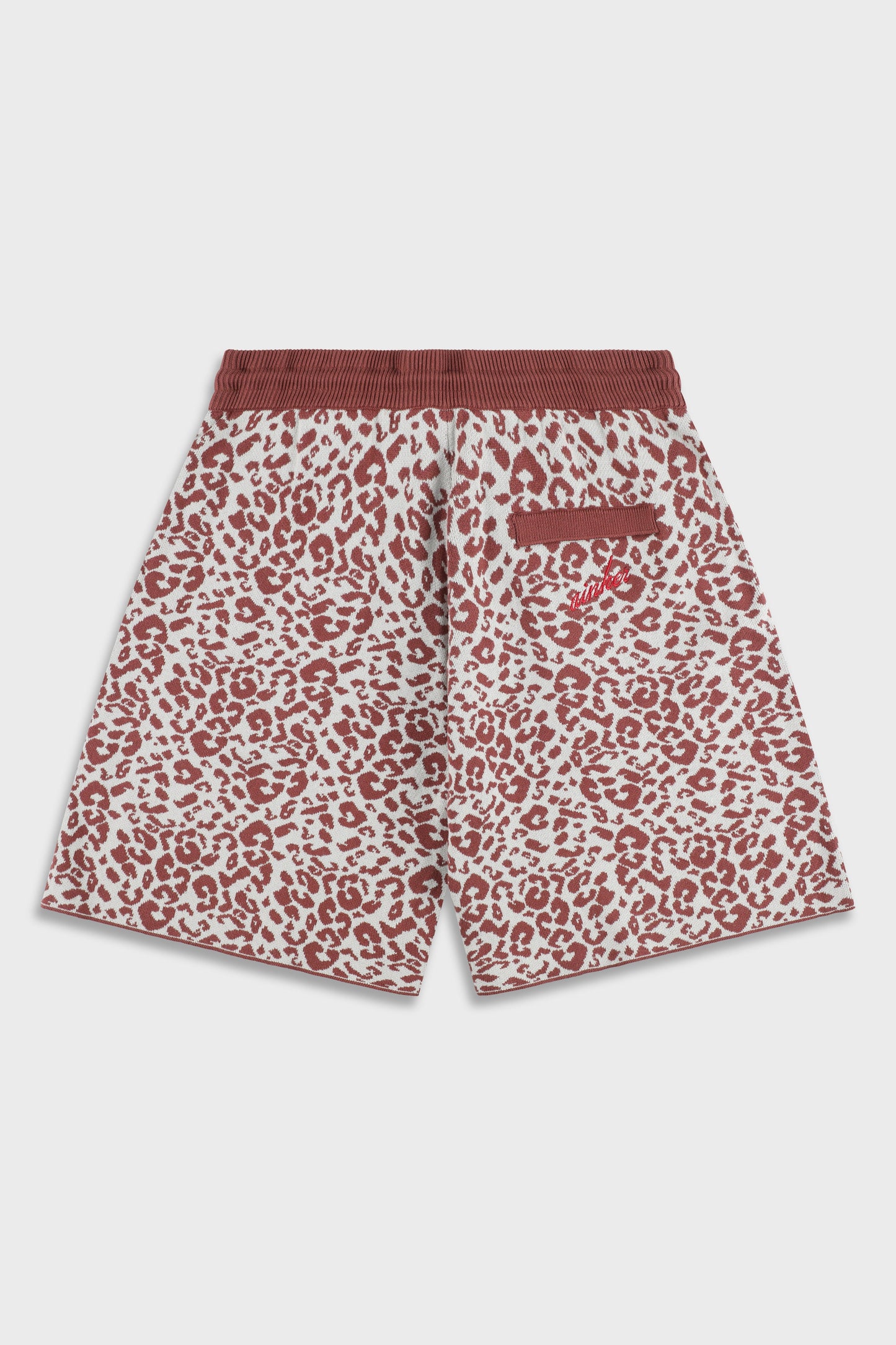 Leopard 814 Red Knit Short Pant