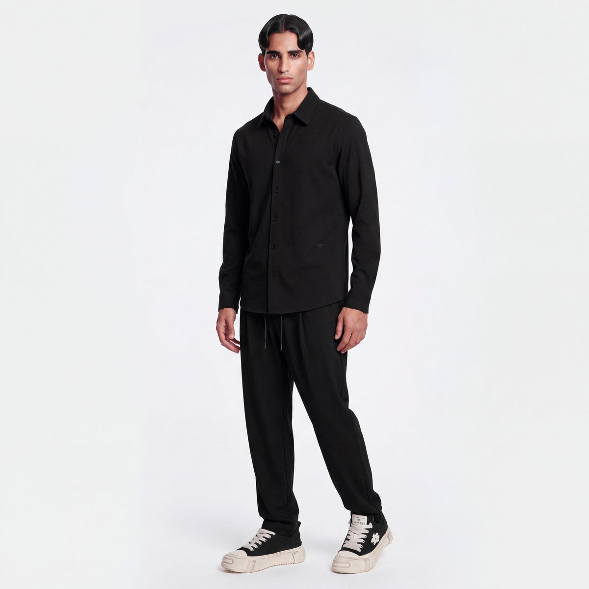 Wool Blend 1081 Black Shirt