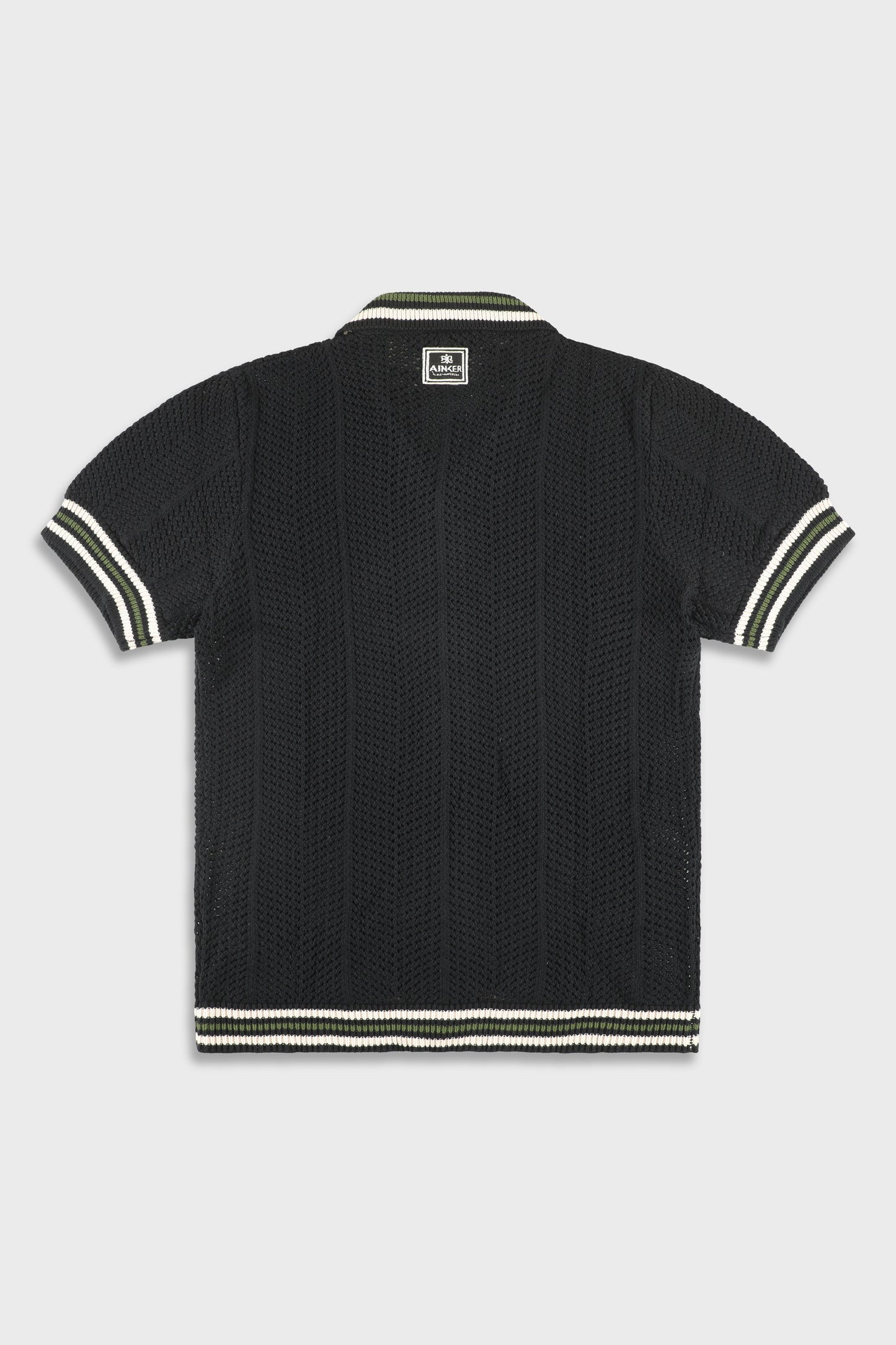 802 Black Knit Button Shirt