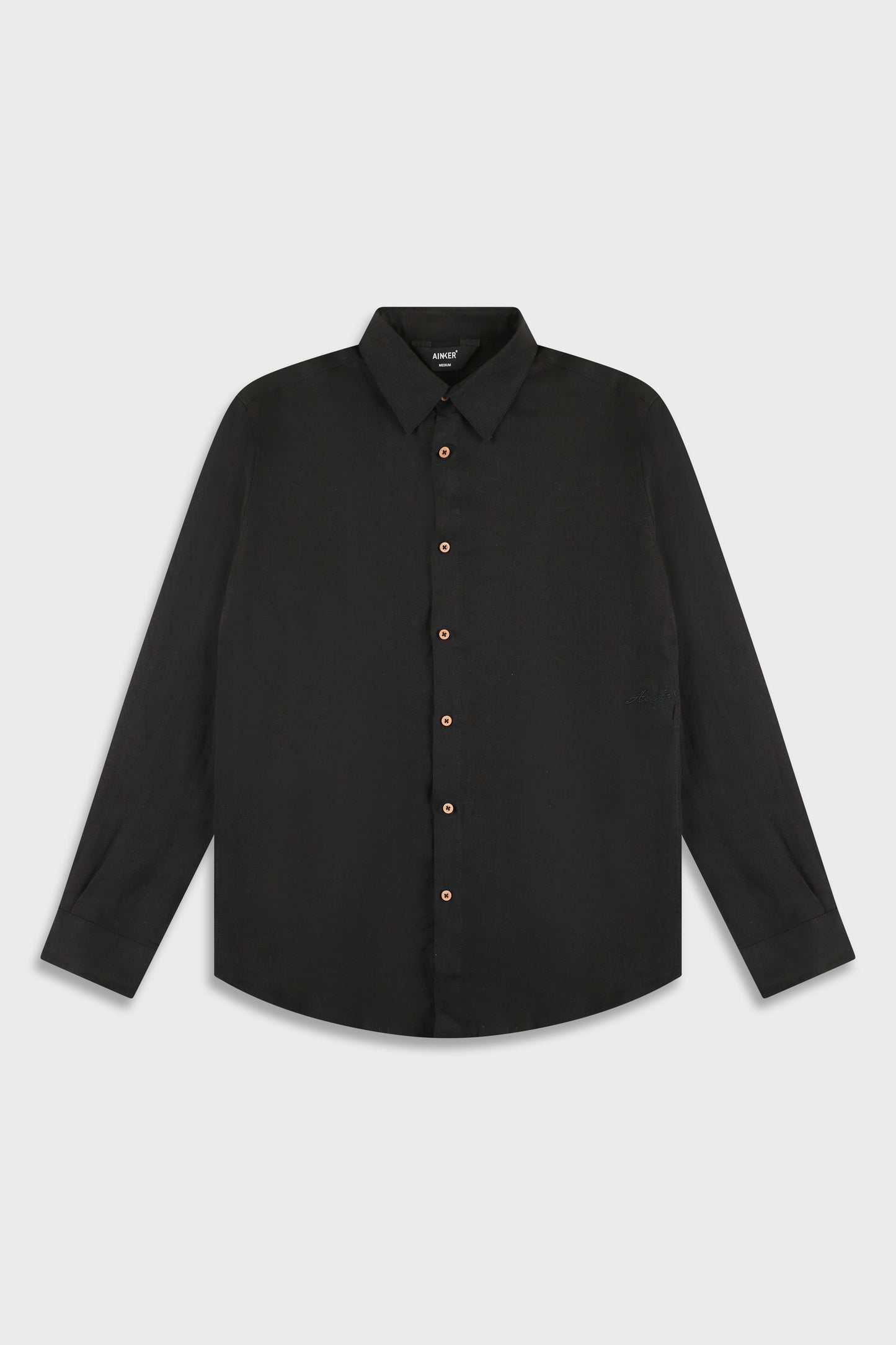 Linen Black 777 Button Shirt