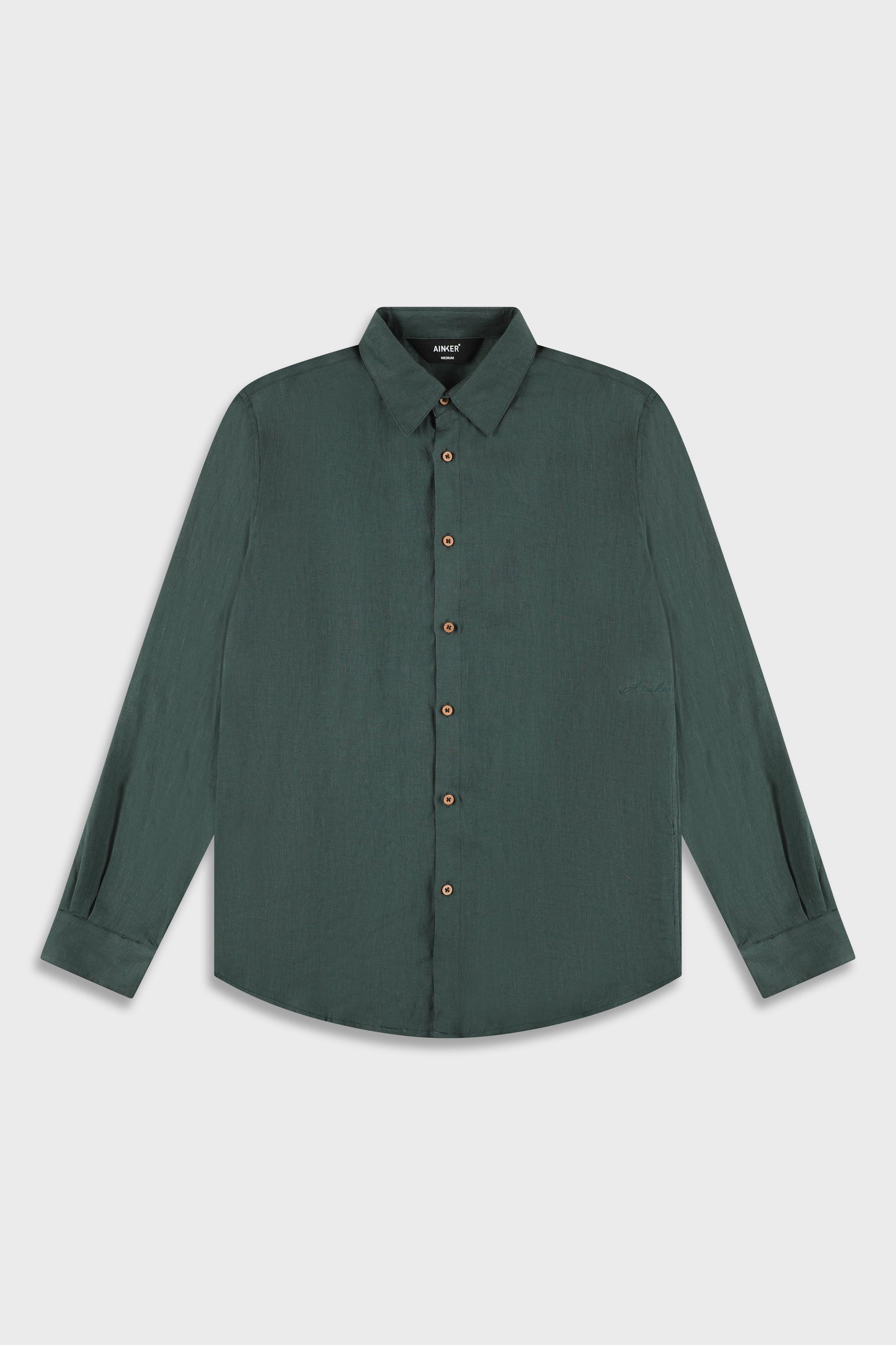 Linen Olive 777 Button Shirt