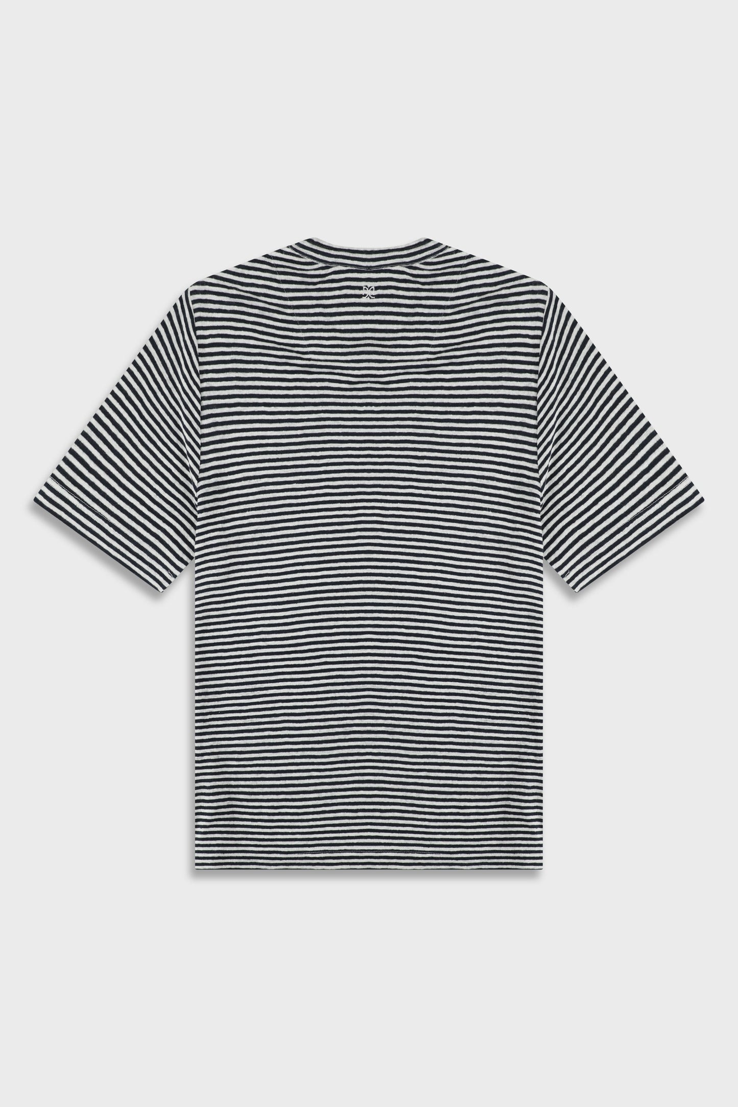 White/Blue Stripe Linen 718 T-SHIRT