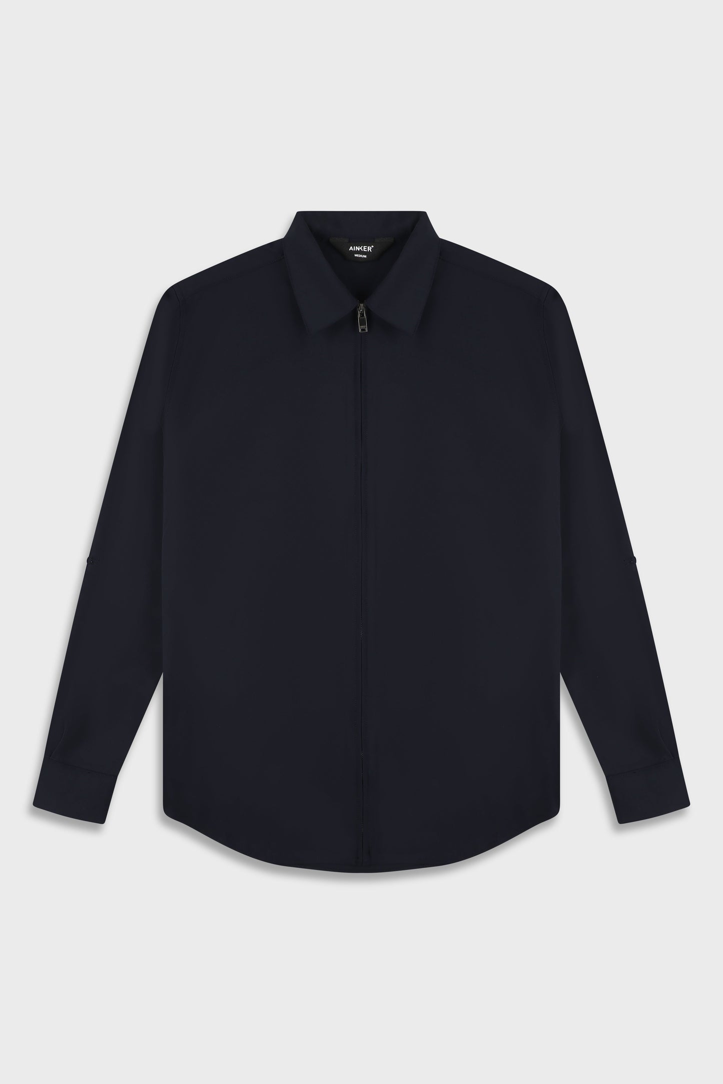 Wool Blend Navy 778 Zipper Shirt