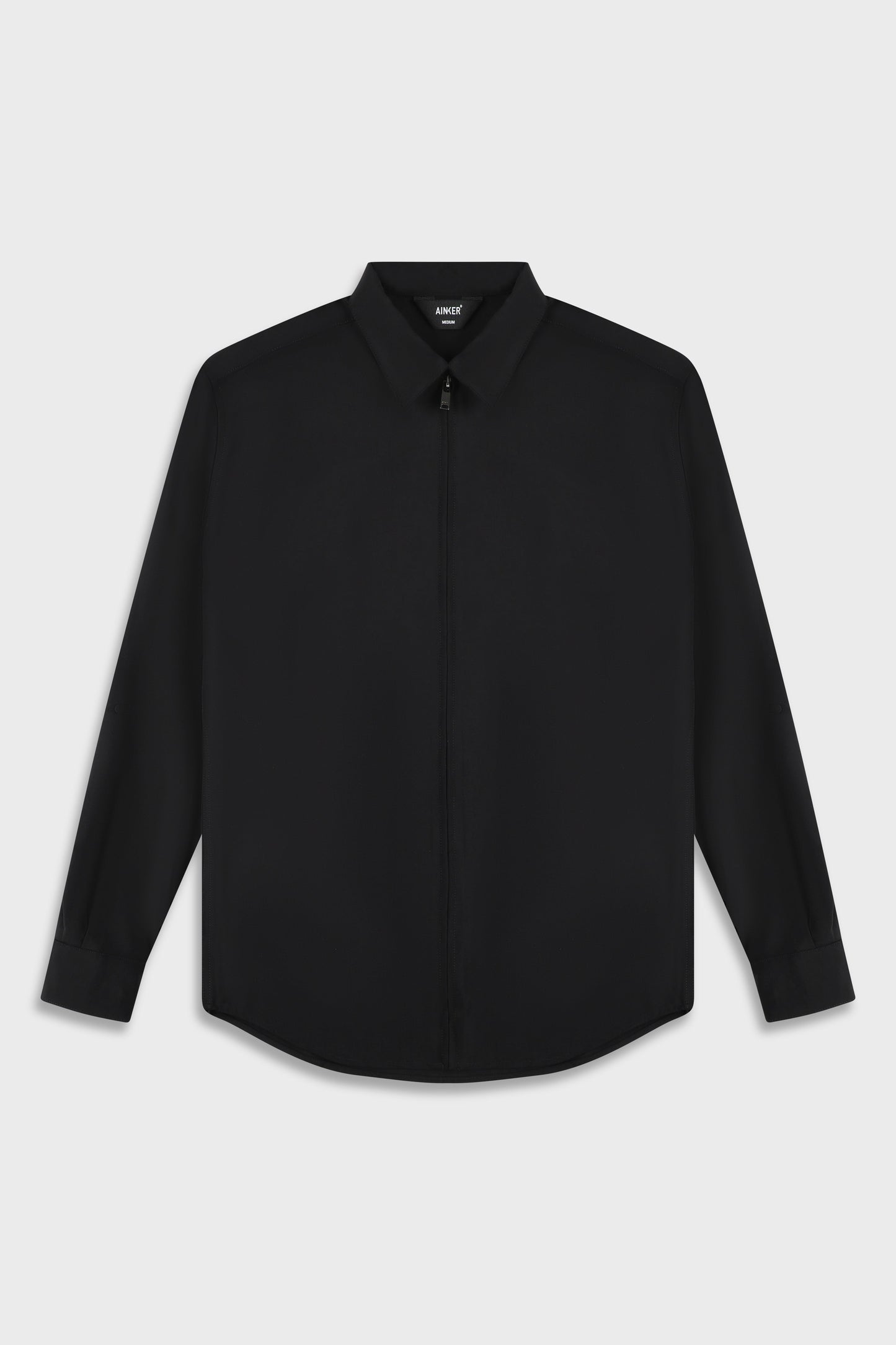 Wool Blend Black 778 Zipper Shirt