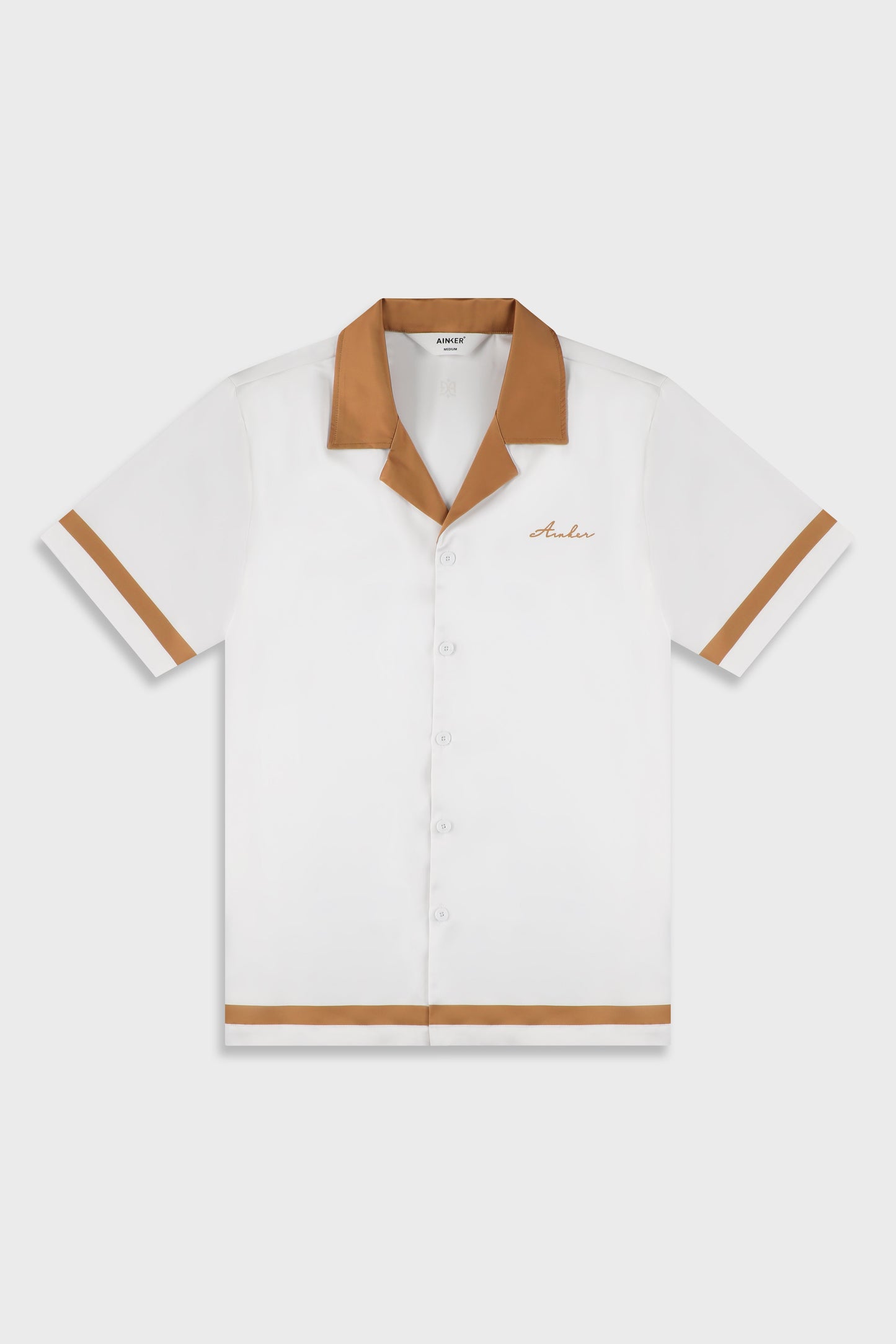 Satin 841 White/Orange Shirt