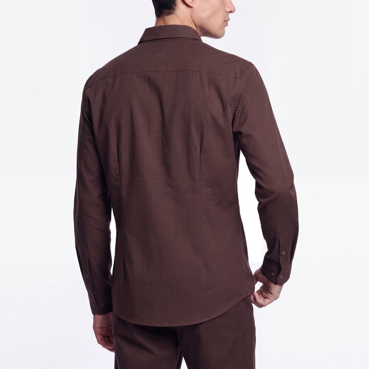 Wool Blend 1081 Brown Shirt