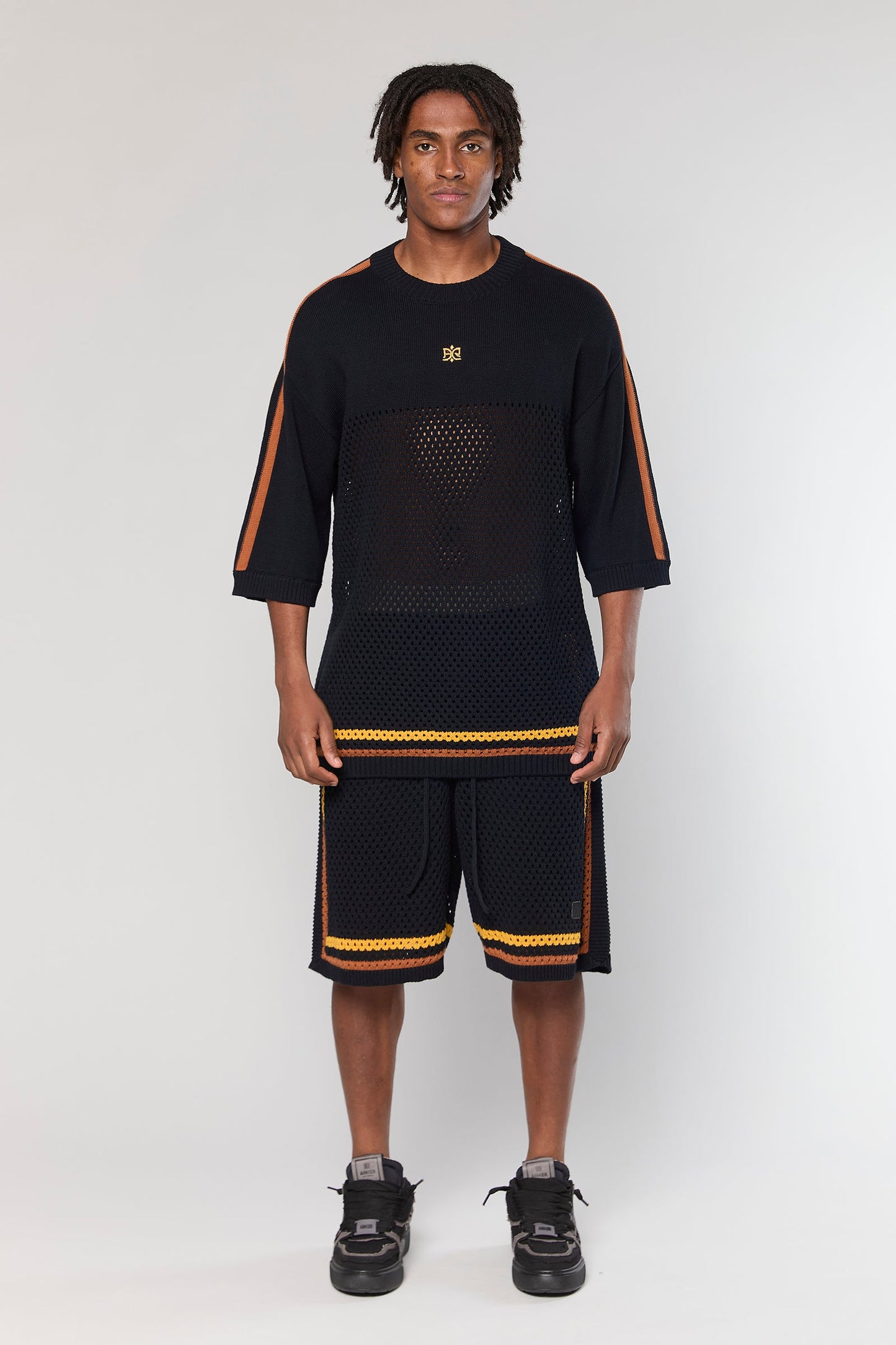 Black/Orange Mesh 804 T-Shirt