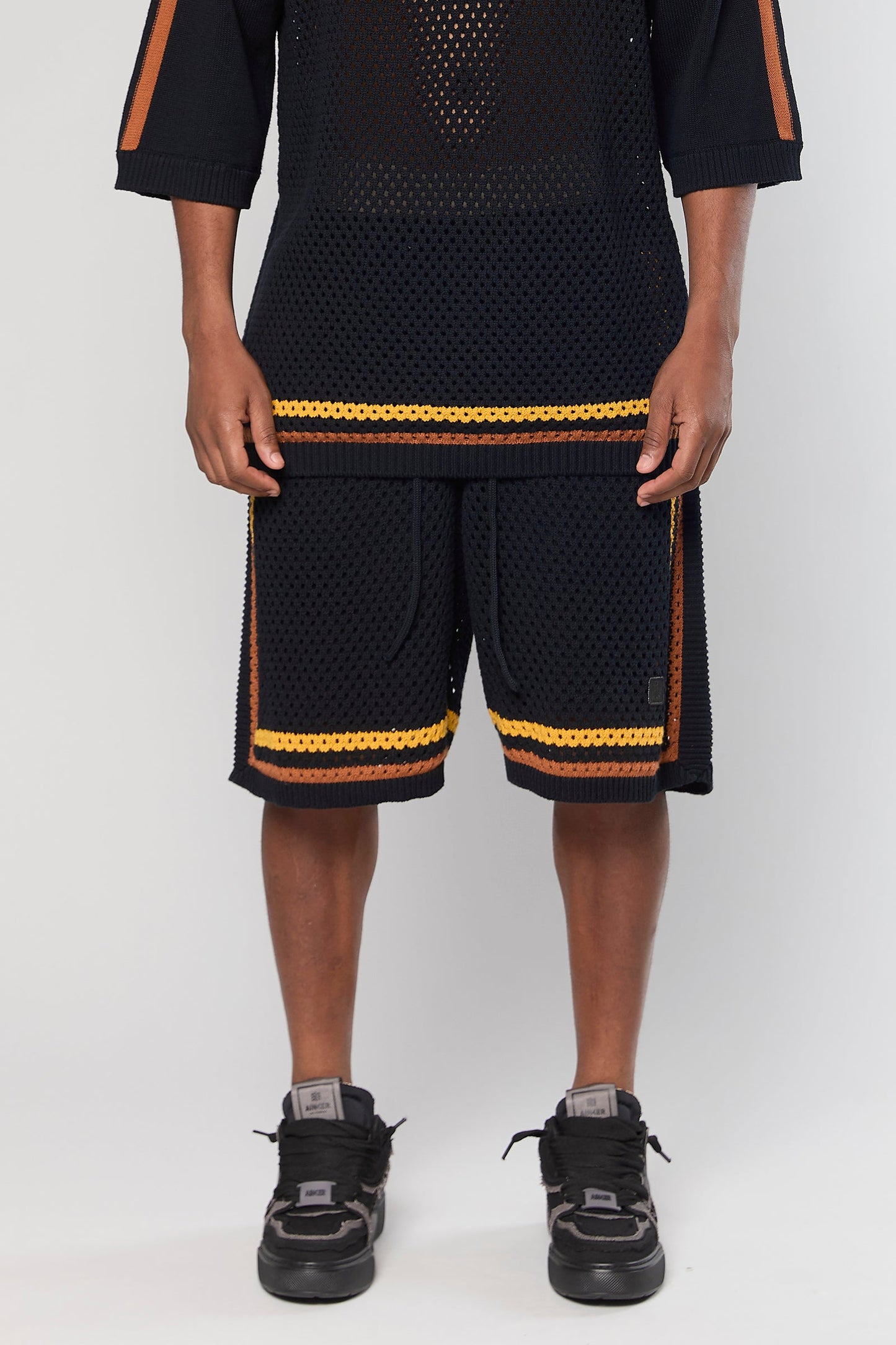 Black/Orange Mesh 804 Short Pant