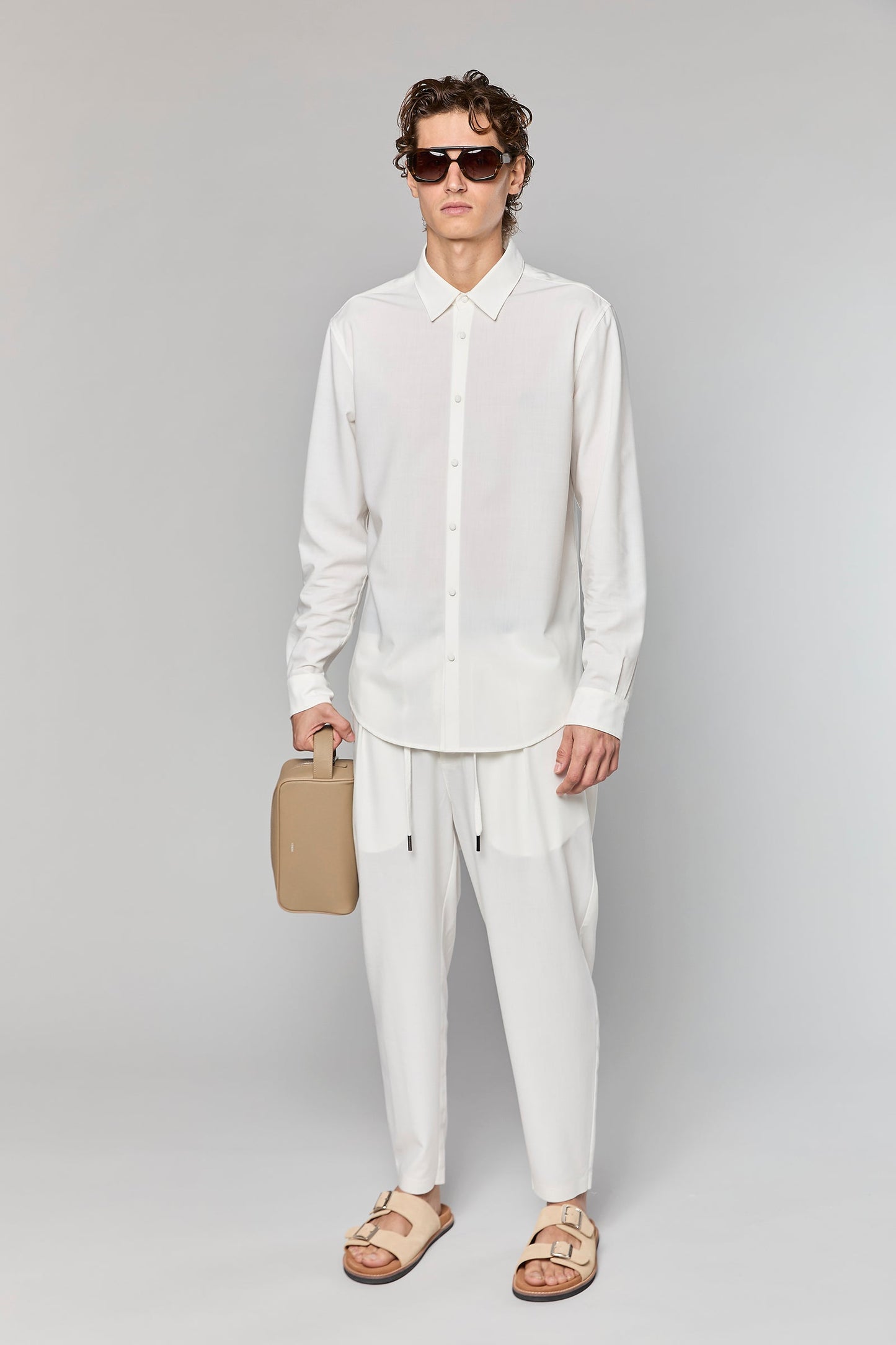 Wool Blend White 779 Button Shirt
