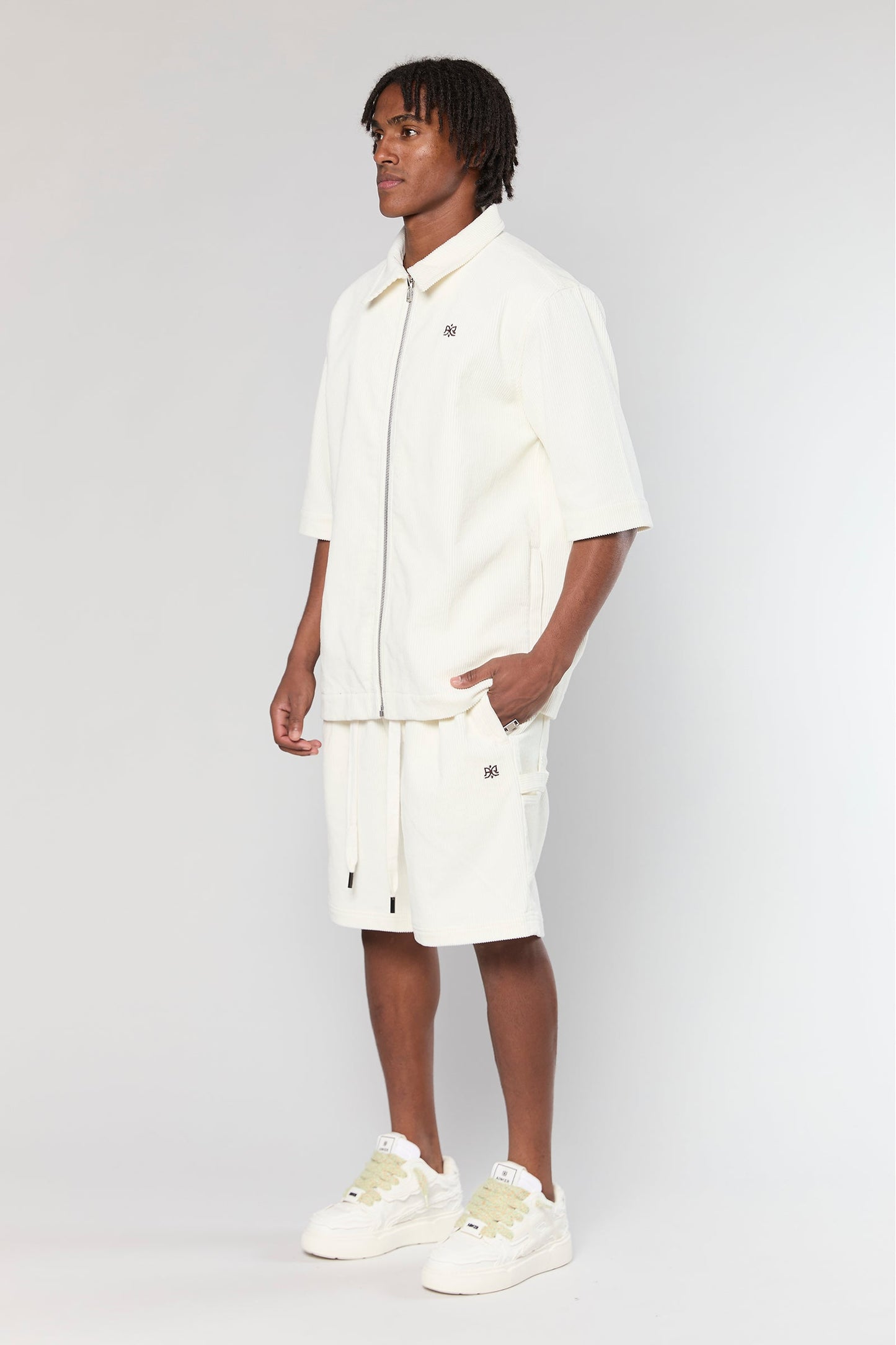 Wash Corduroy 708 White Short Jacket