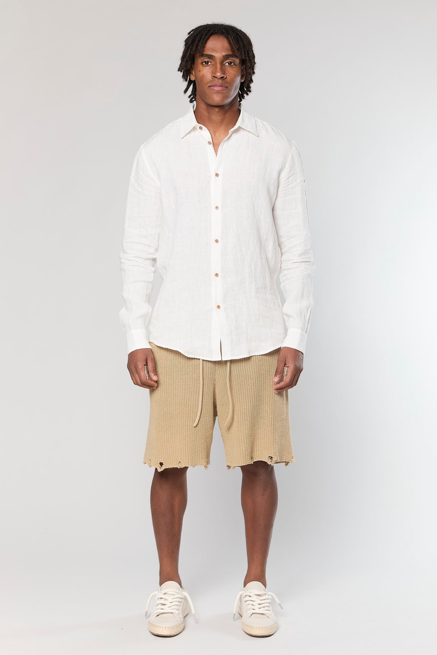 820 Beige Knit Short Pant