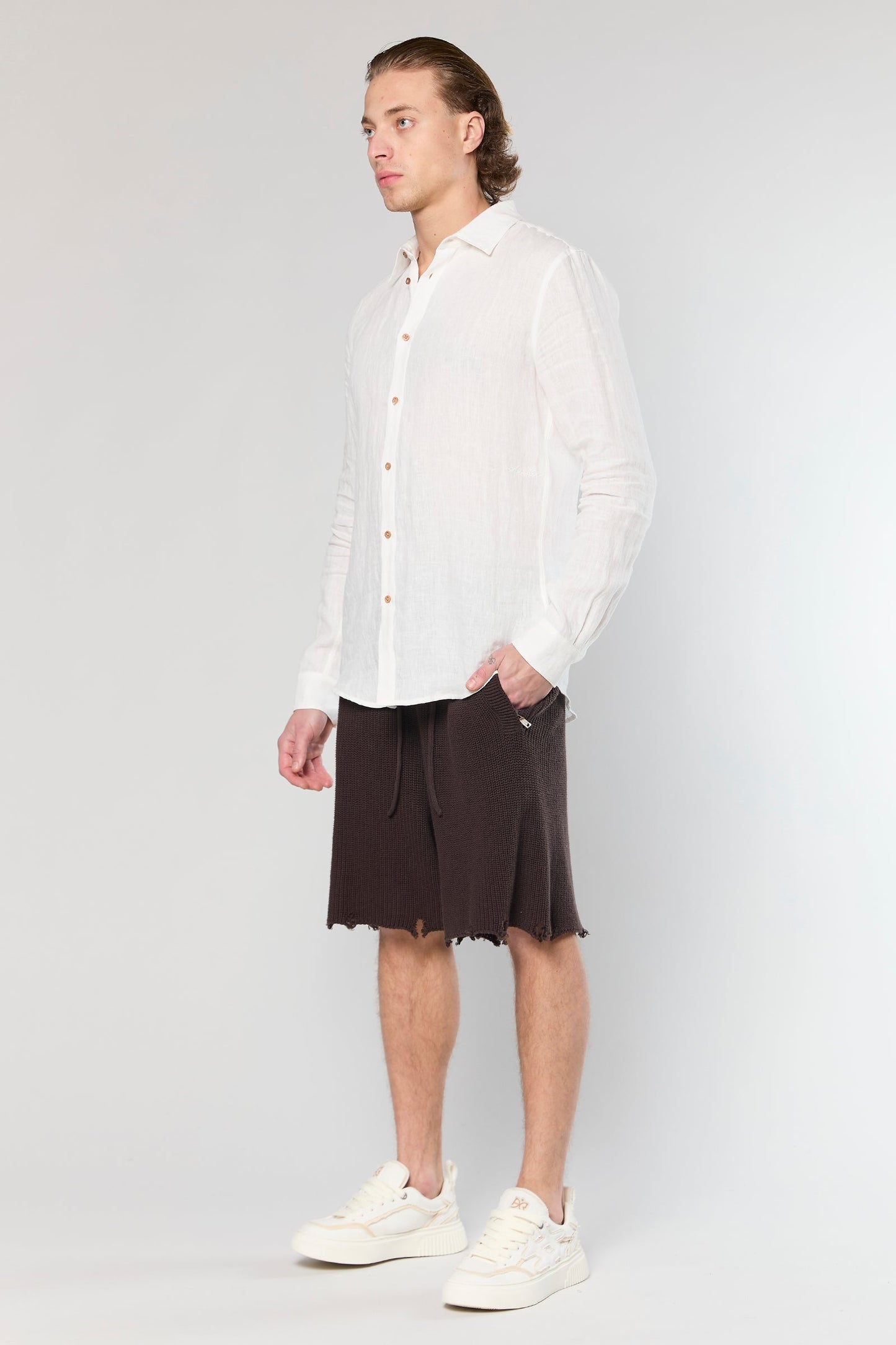 820 Brown Knit Short Pant