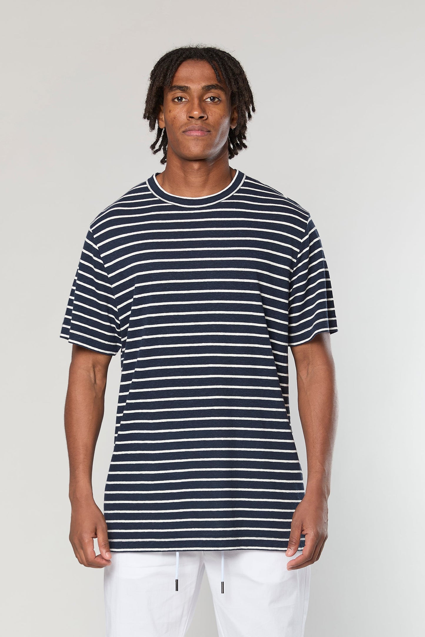 Blue Stripe Linen 718 T-SHIRT