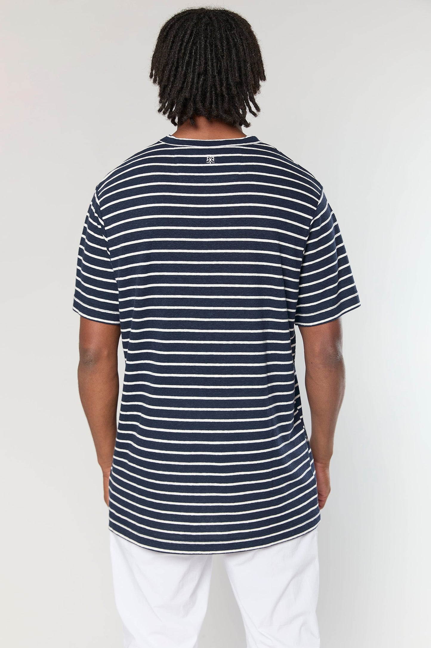 Blue Stripe Linen 718 T-SHIRT