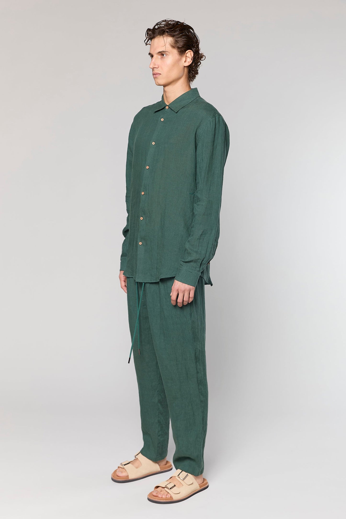 Linen 777 Olive Pants