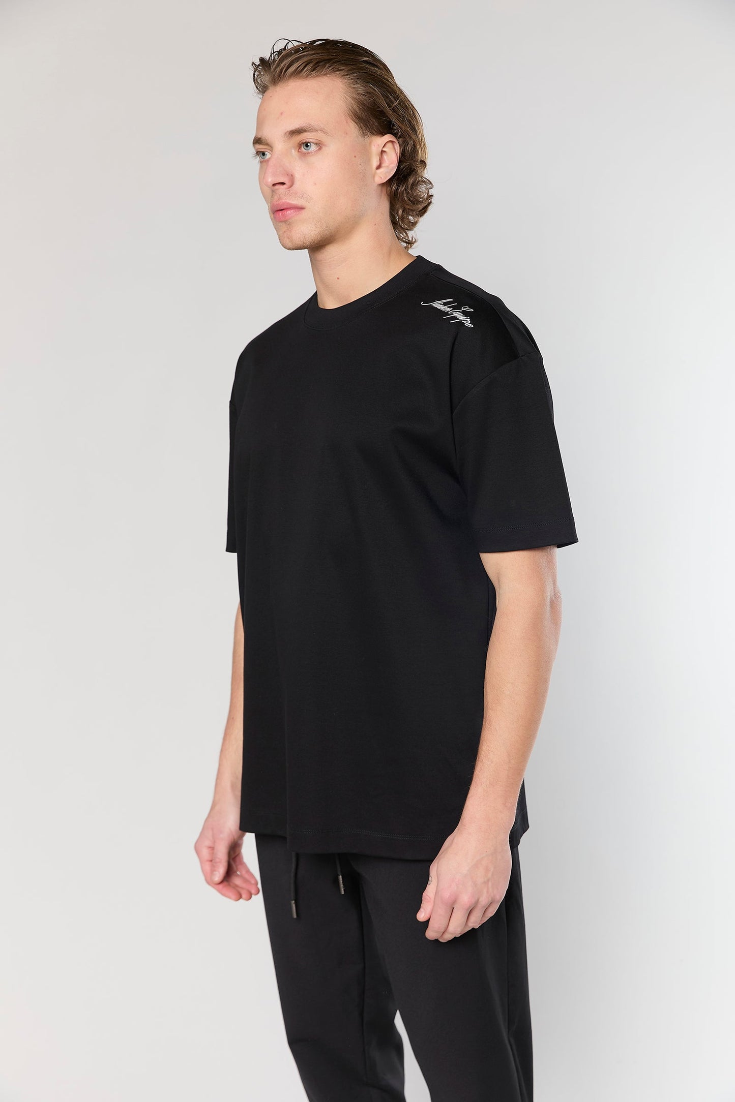 Mercerized 747 Black T-Shirt