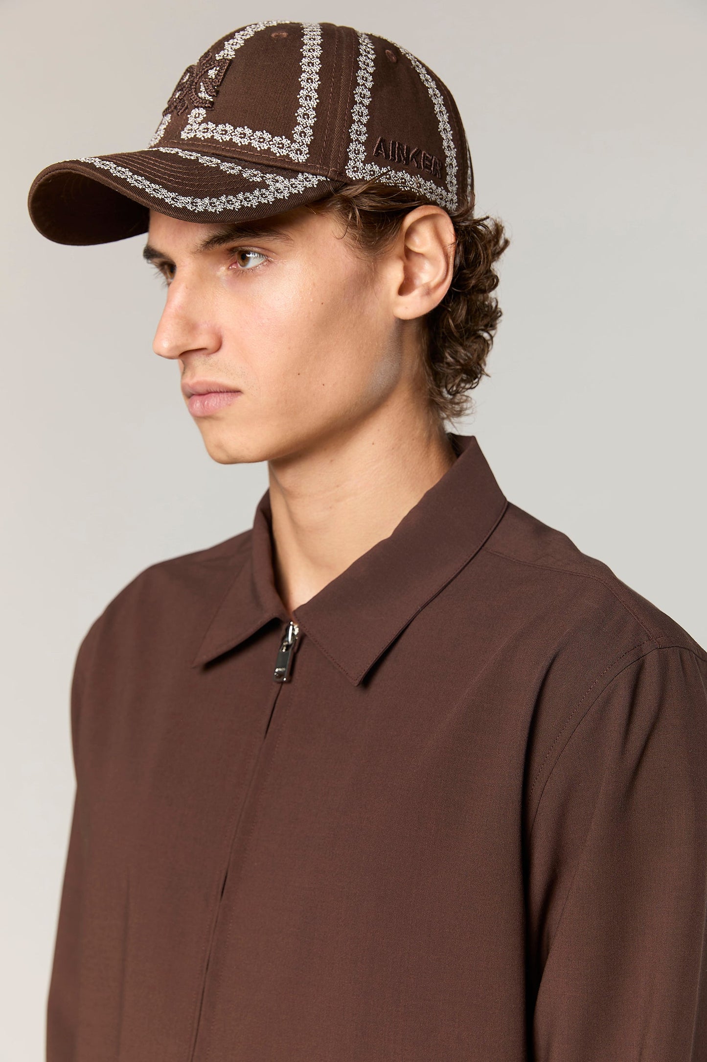 Wool Blend Brown 778 Zipper Shirt