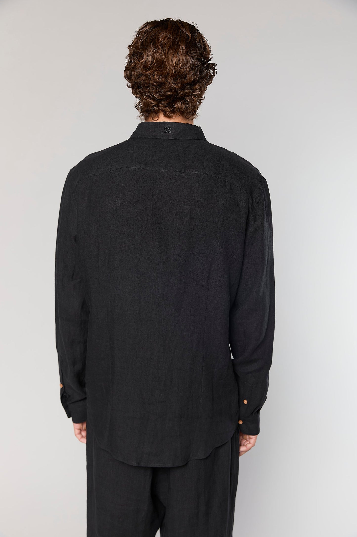 Linen Black 777 Button Shirt