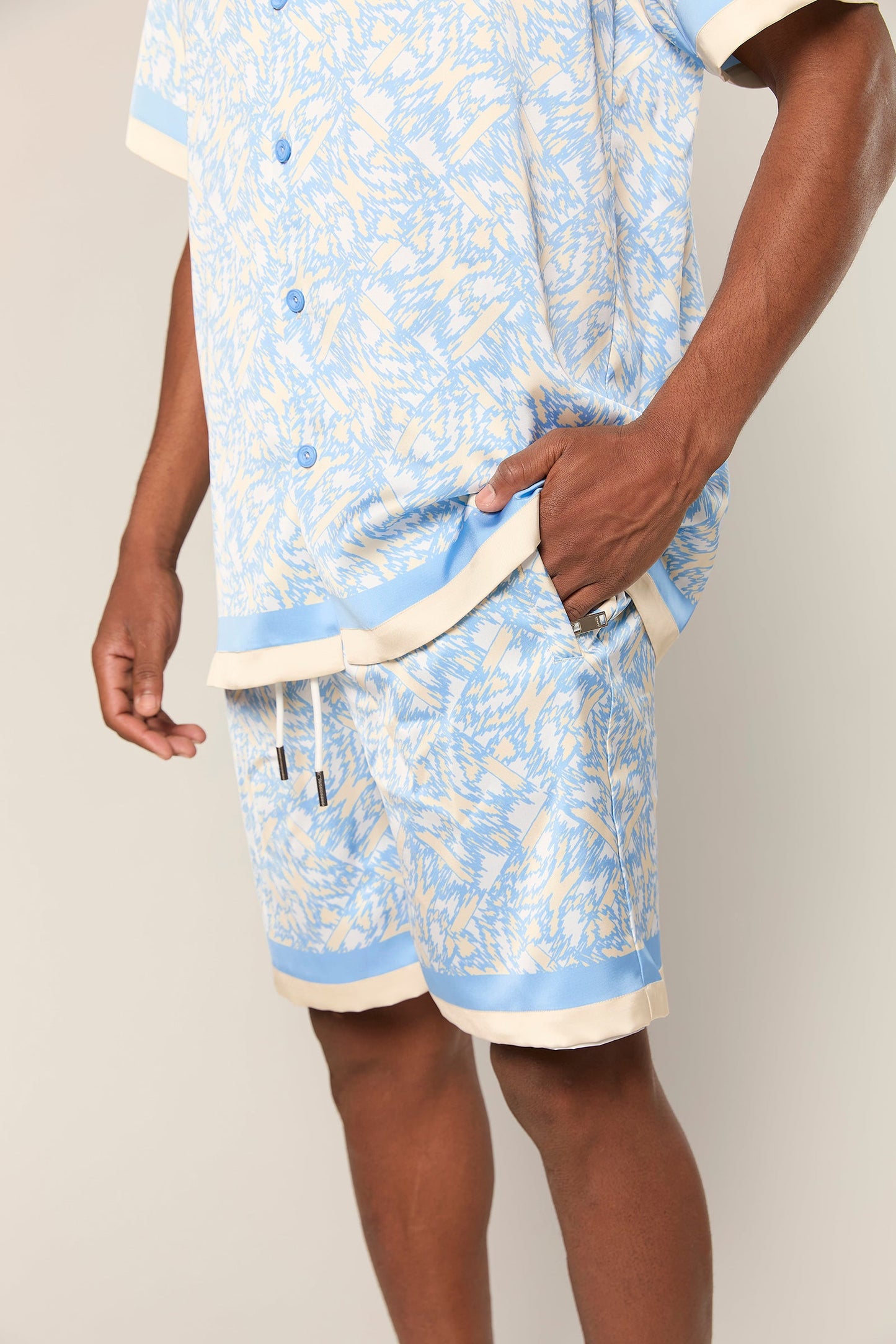 Satin 839 Light Blue Short