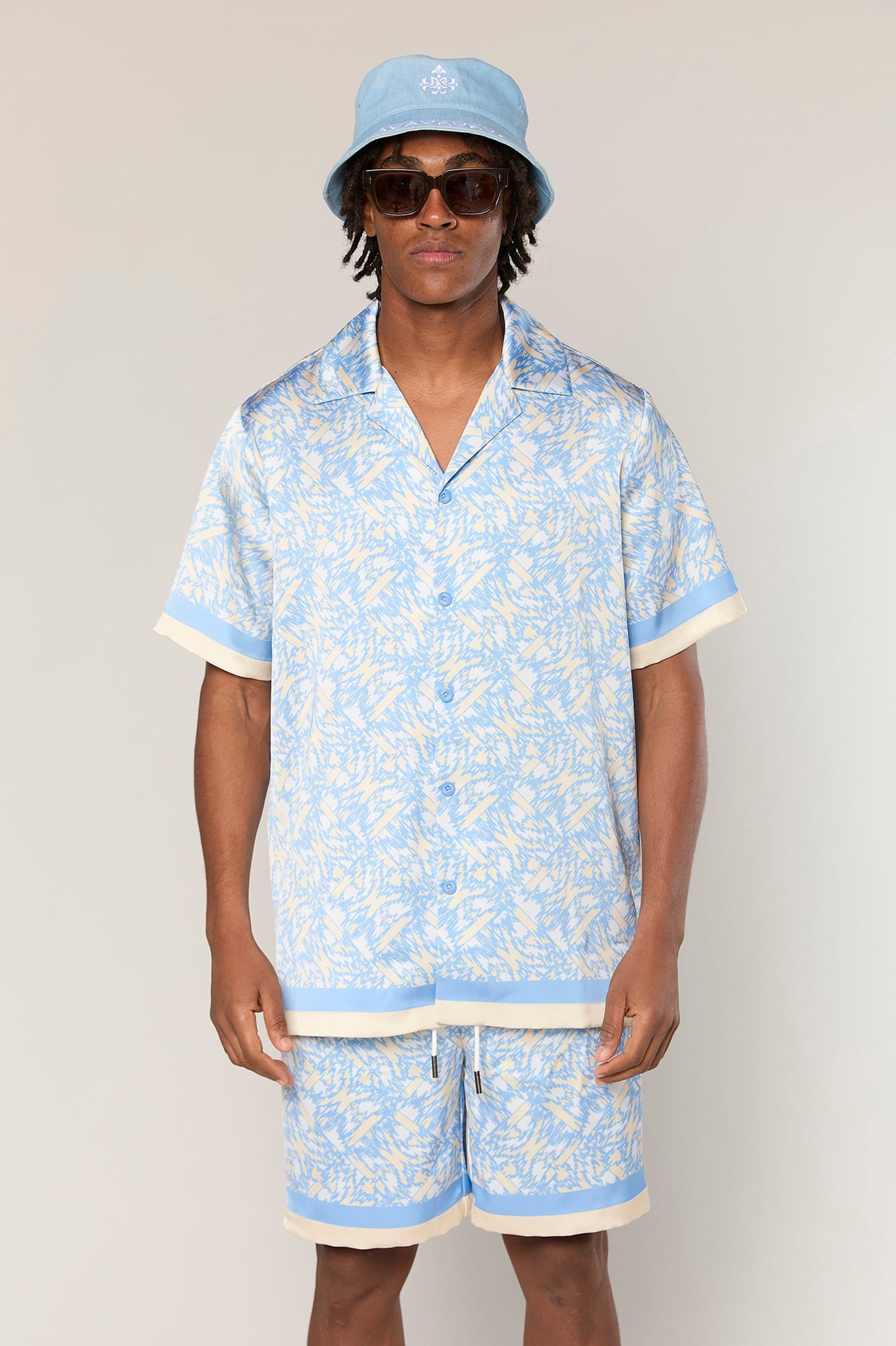 Satin 839 Light Blue Short