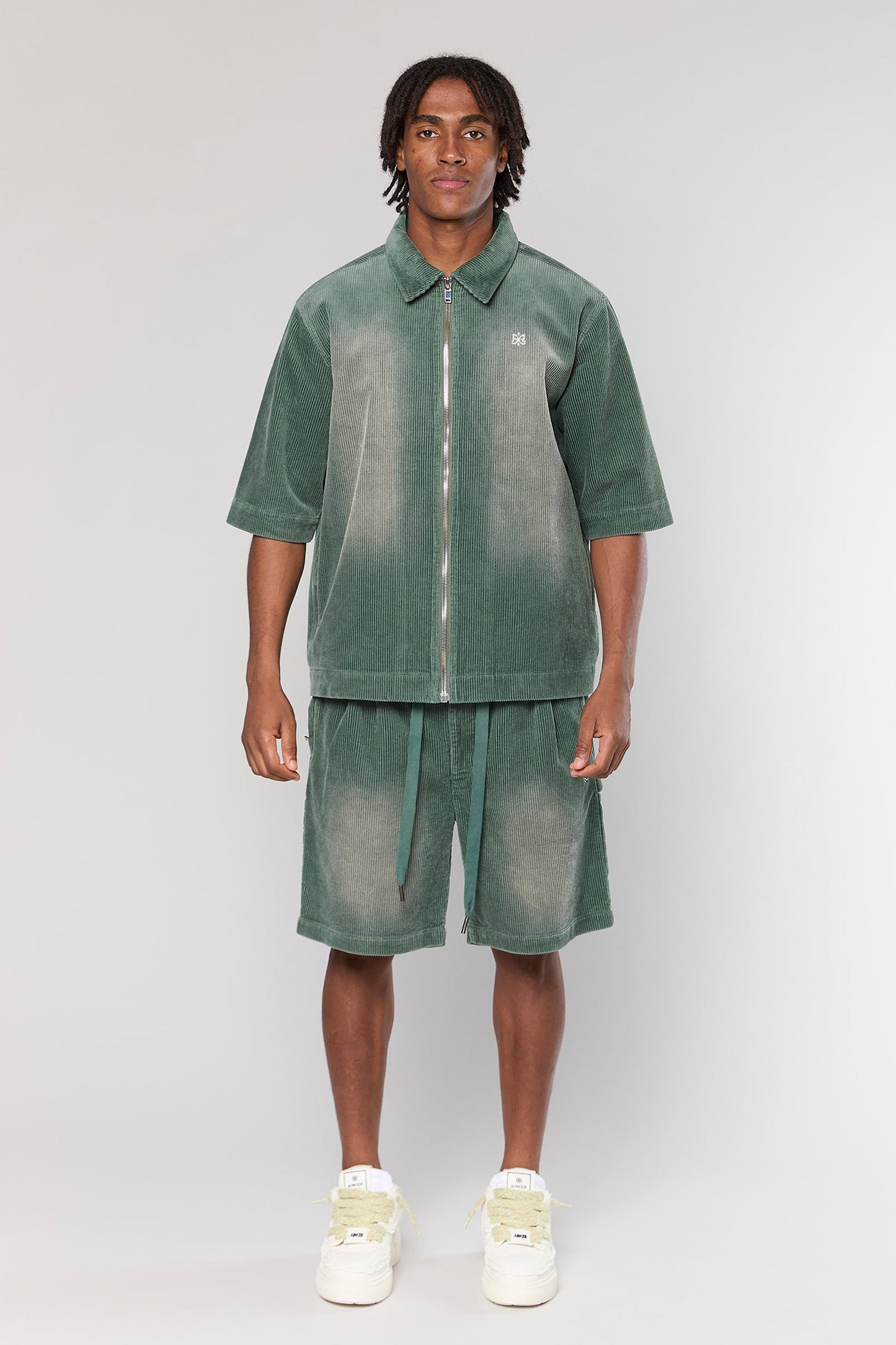Wash Corduroy 708 Olive Short Jacket