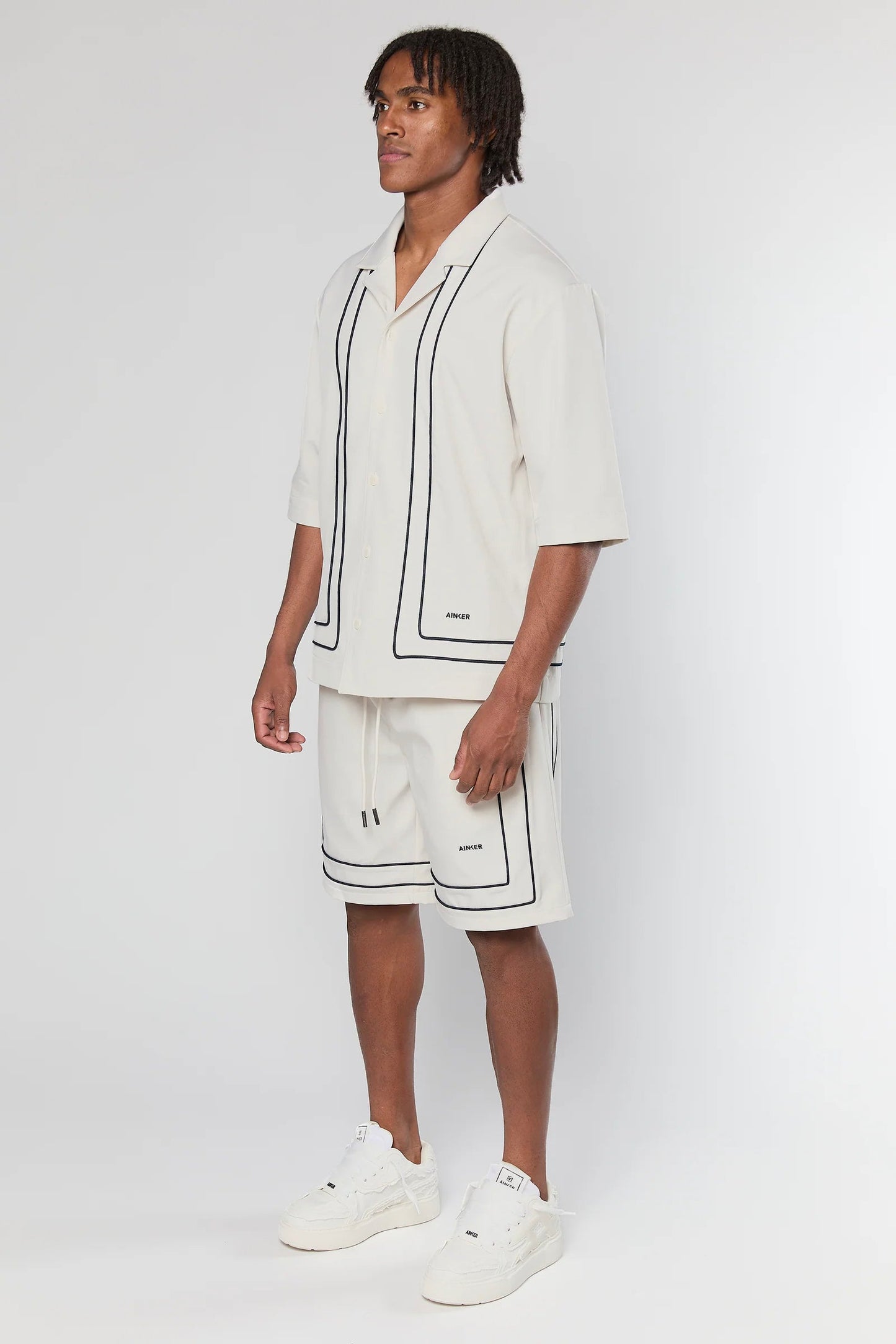 Tech 801 Off-White Short Button Shirt