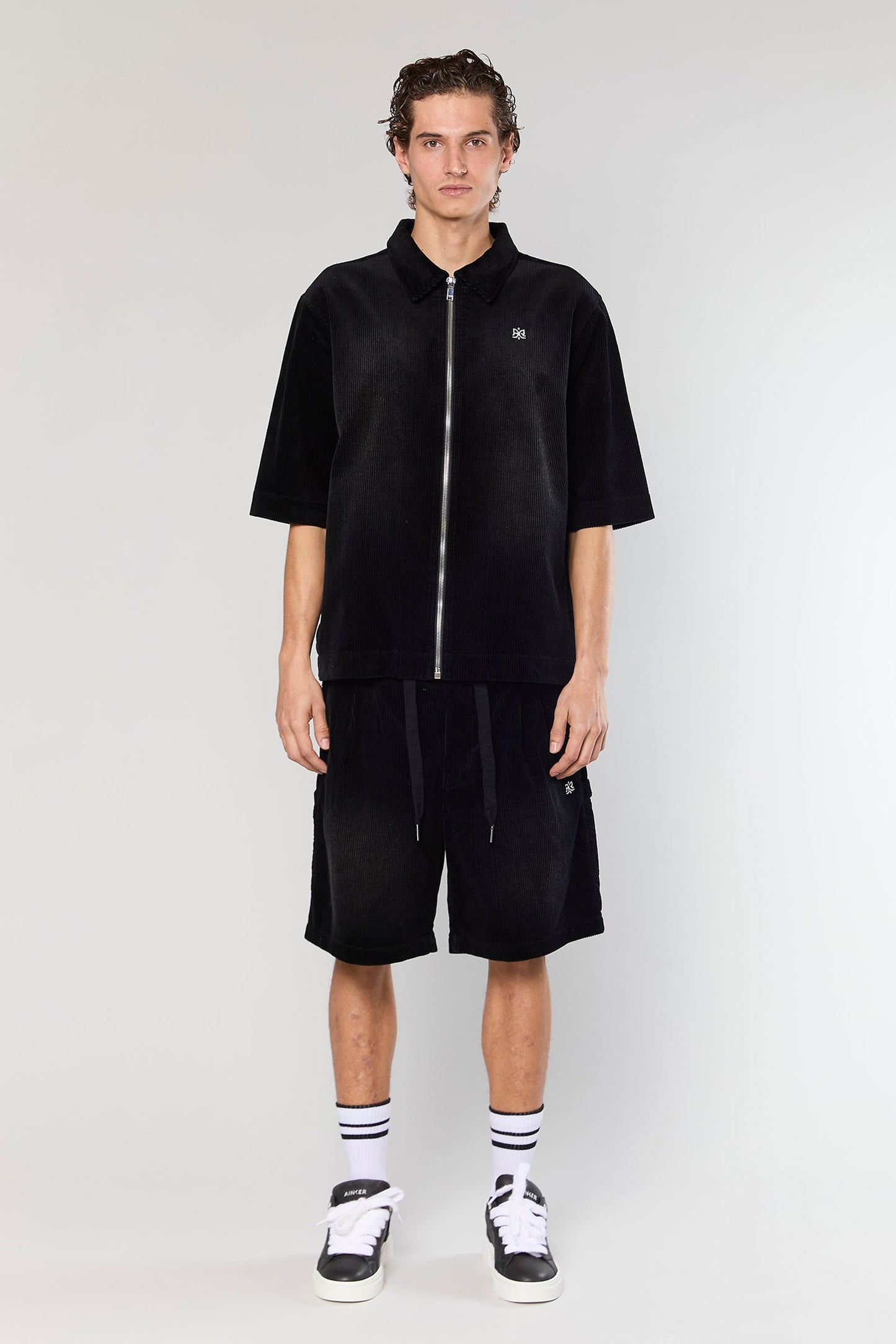 Wash Corduroy 708 Black Short Jacket