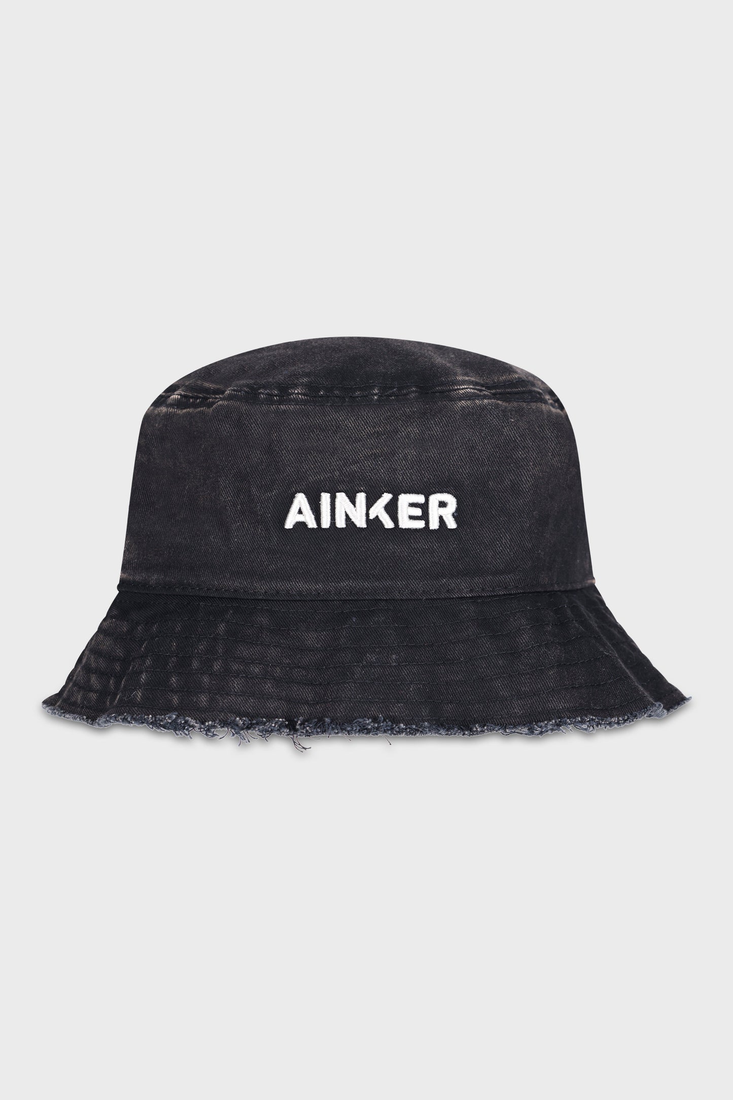 867 Wash Black Cotton Bucket Hat
