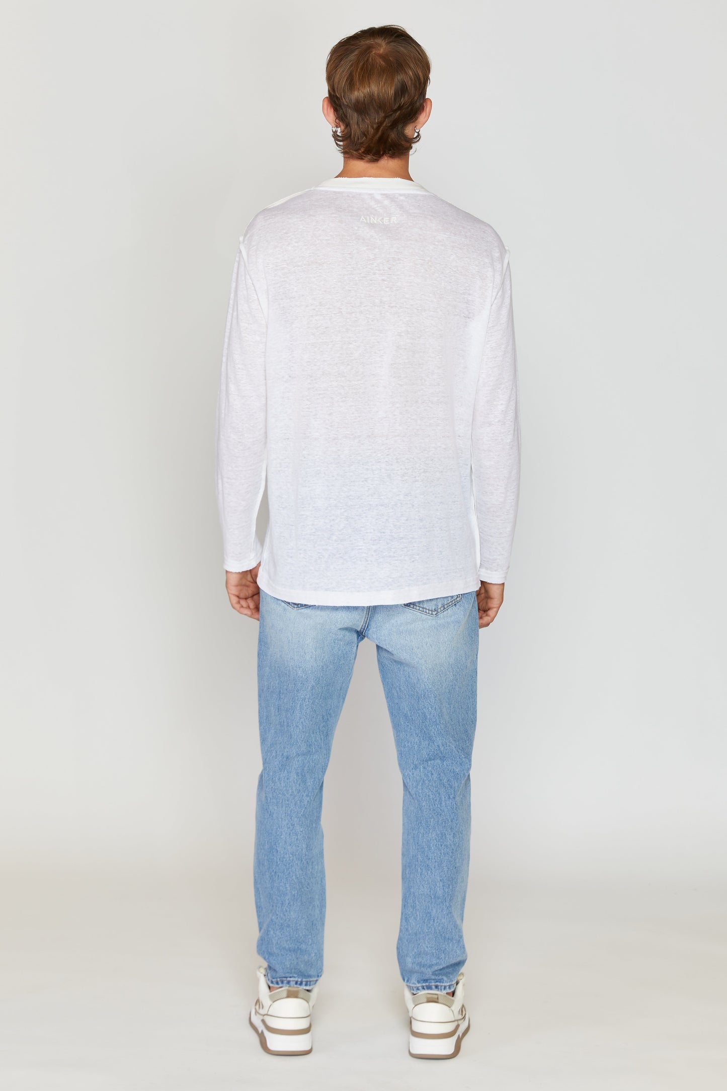 White Linen Long T-SHIRT