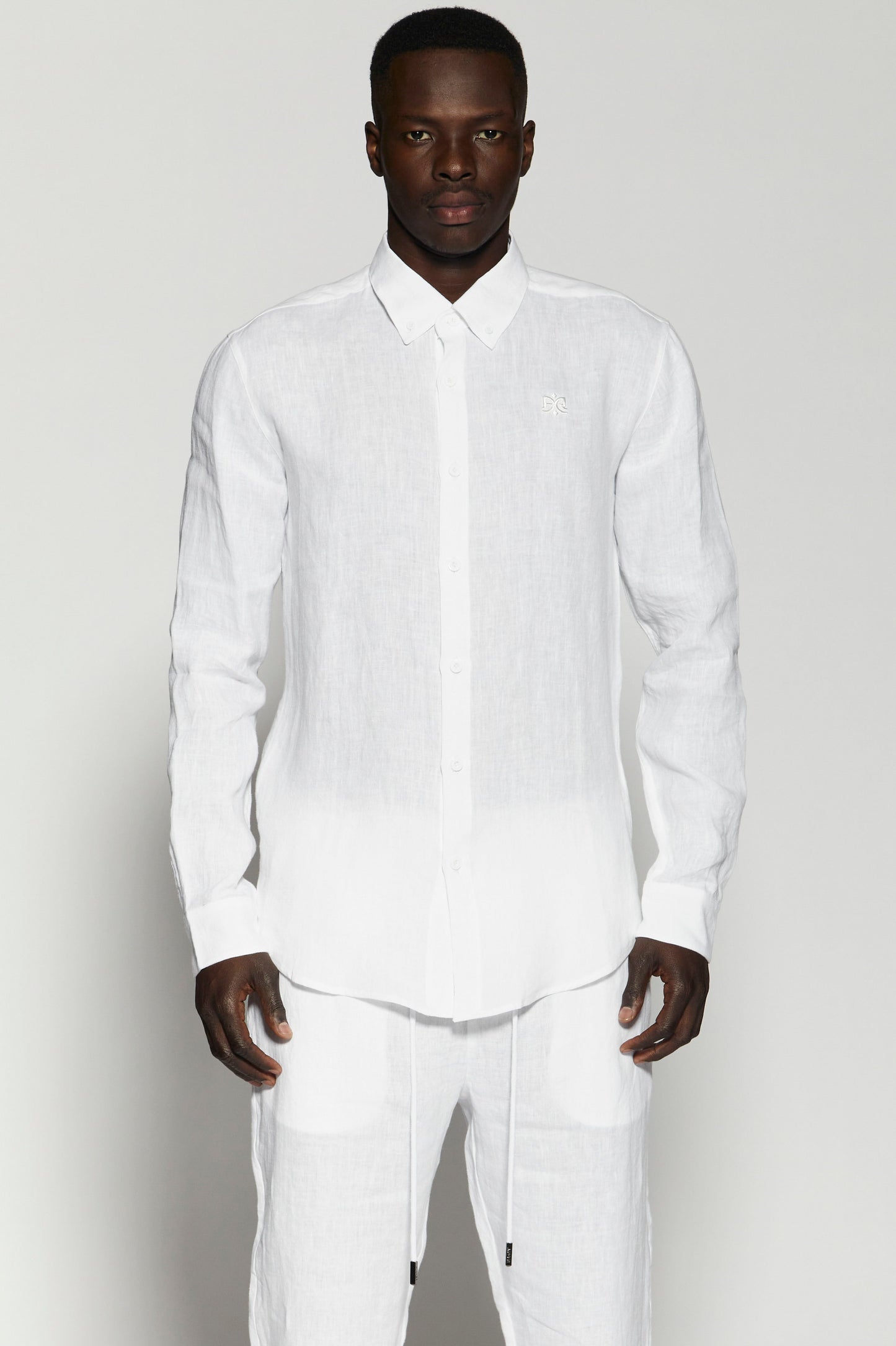 Linen White 402 Button Shirt