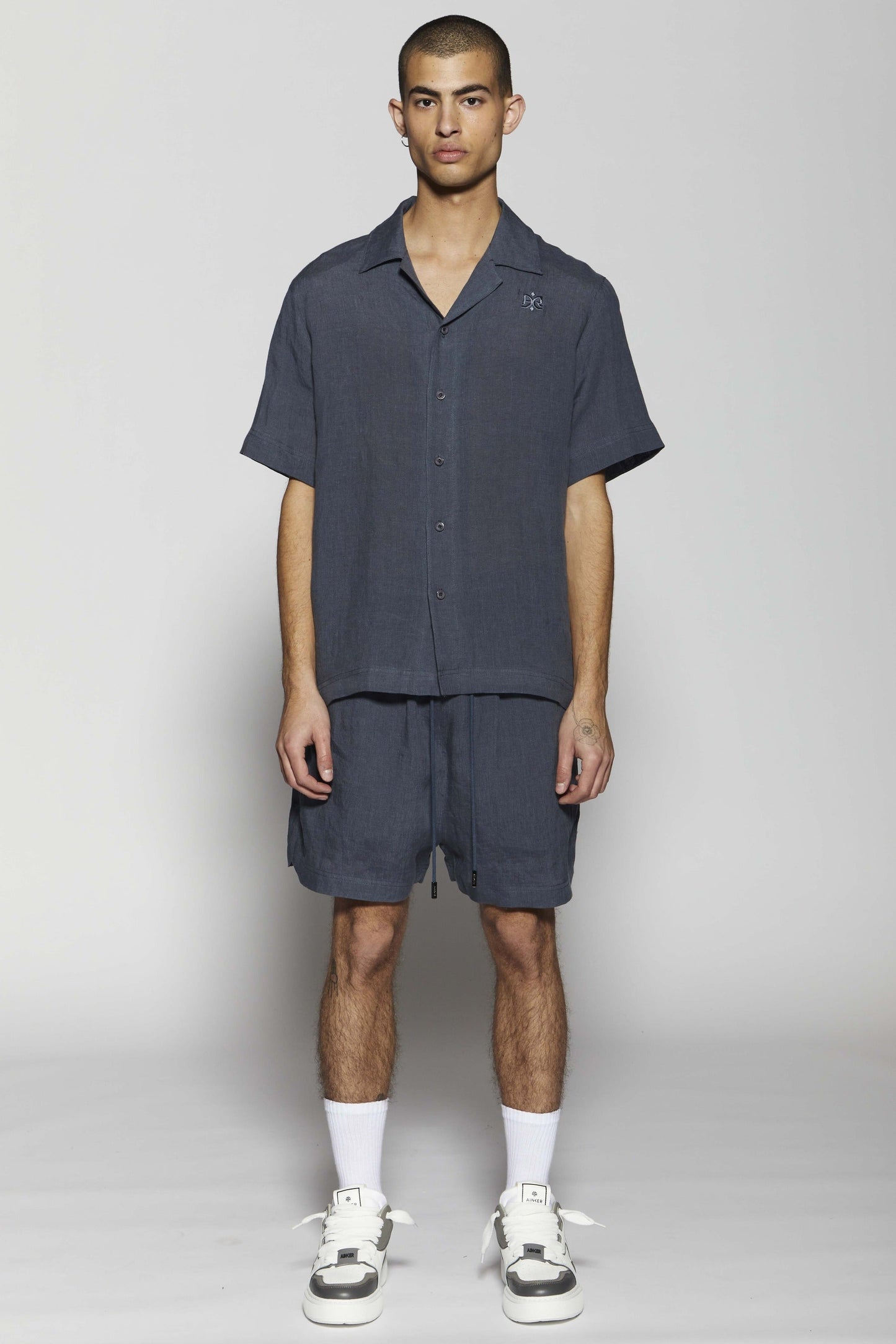 Linen Short Gray Pants