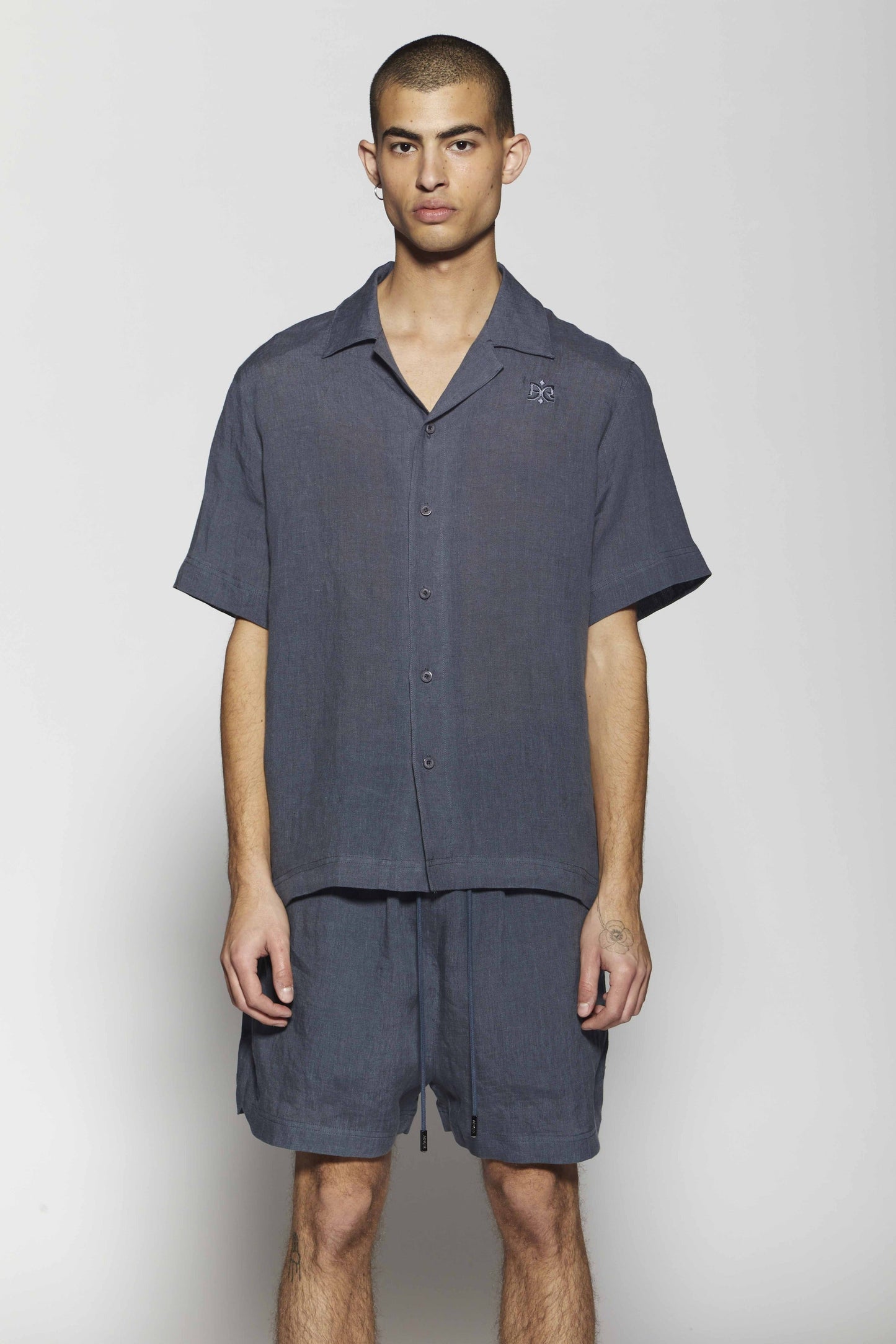 Linen Short Gray Pants