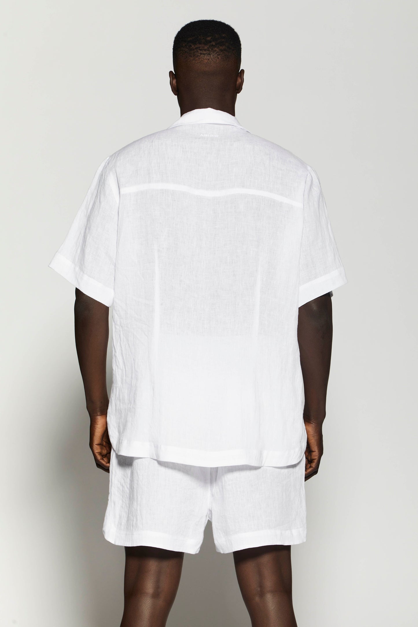 Linen Short White Button Shirt