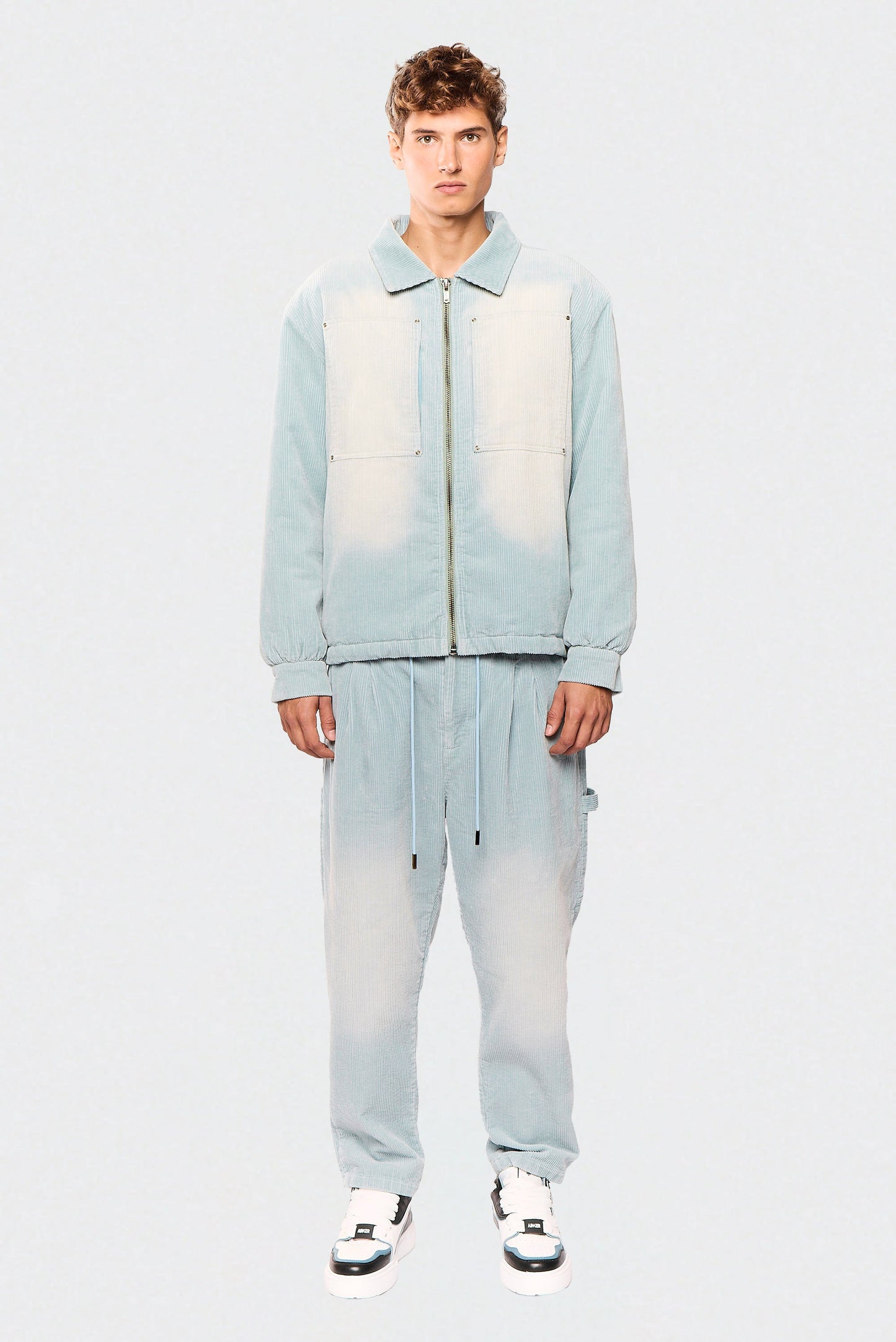 Wash Corduroy 522 Light Blue Jacket