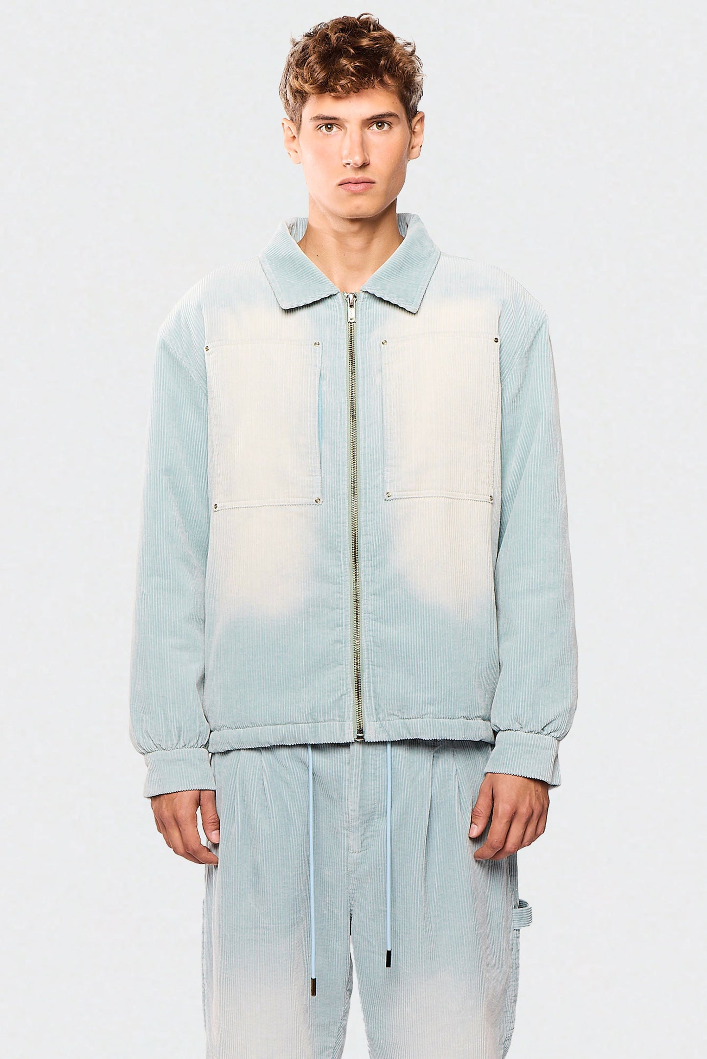 Wash Corduroy 522 Light Blue Jacket