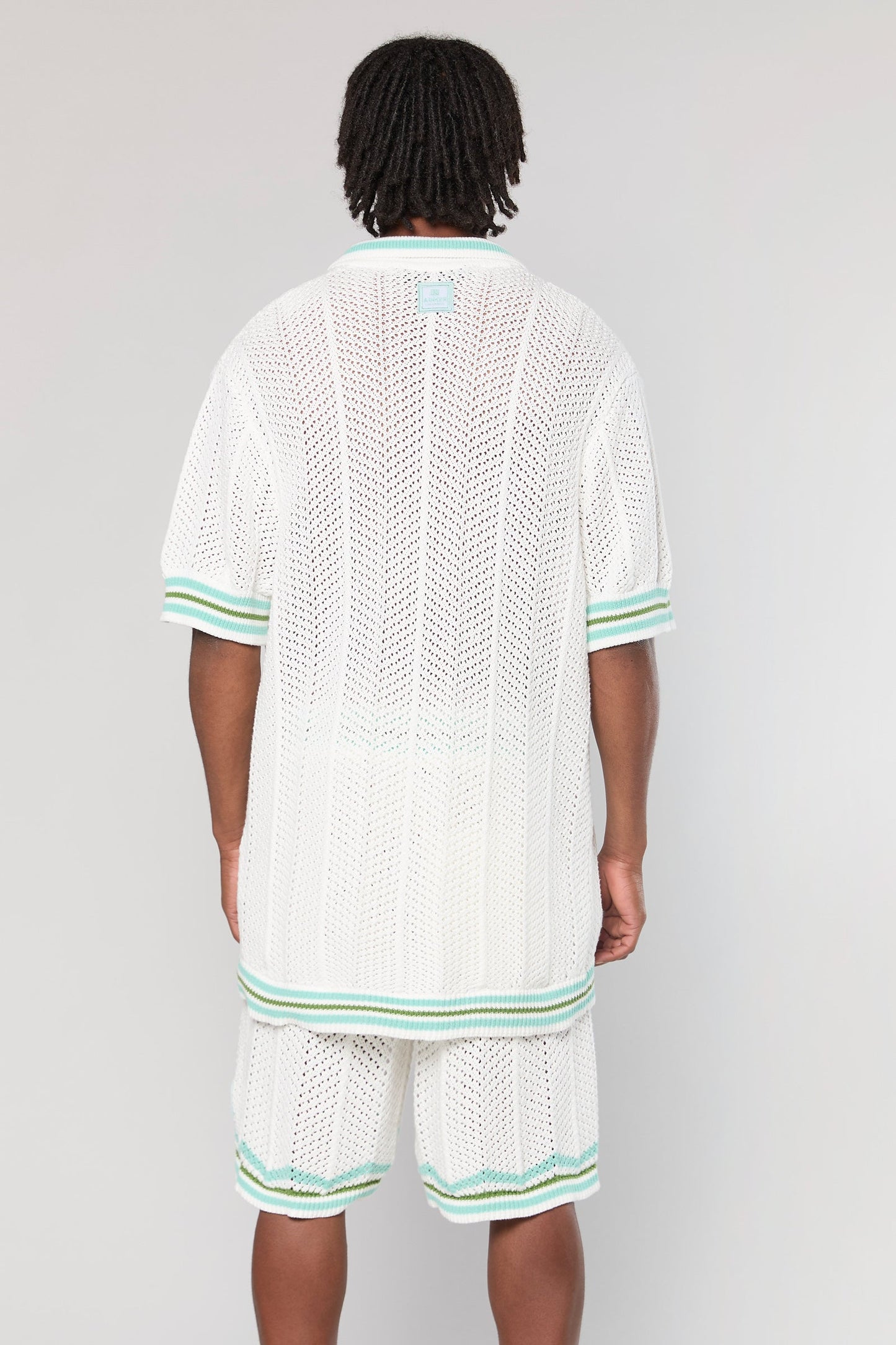 802 White Knit Button Shirt