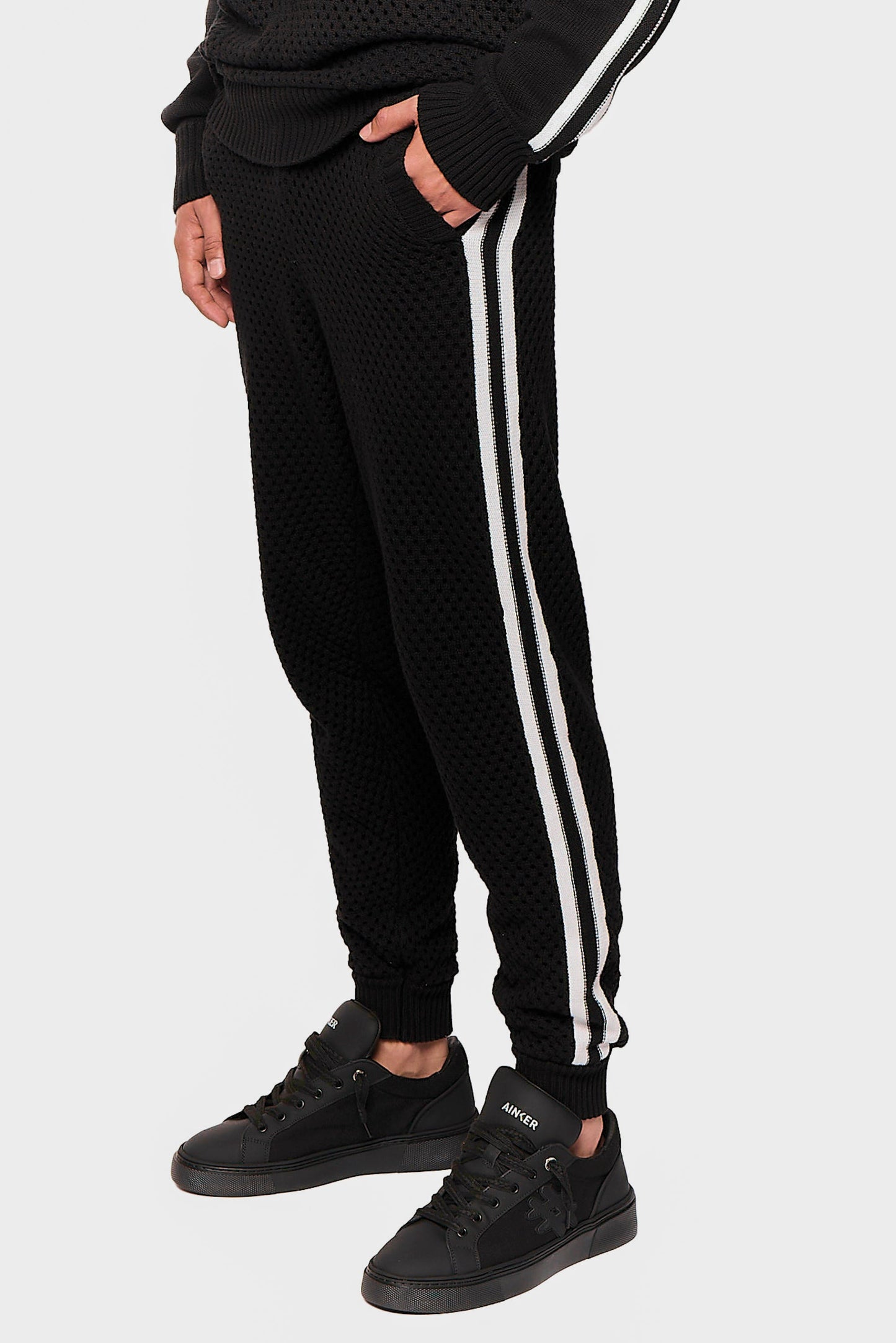 Black Mesh 637 Long Pant