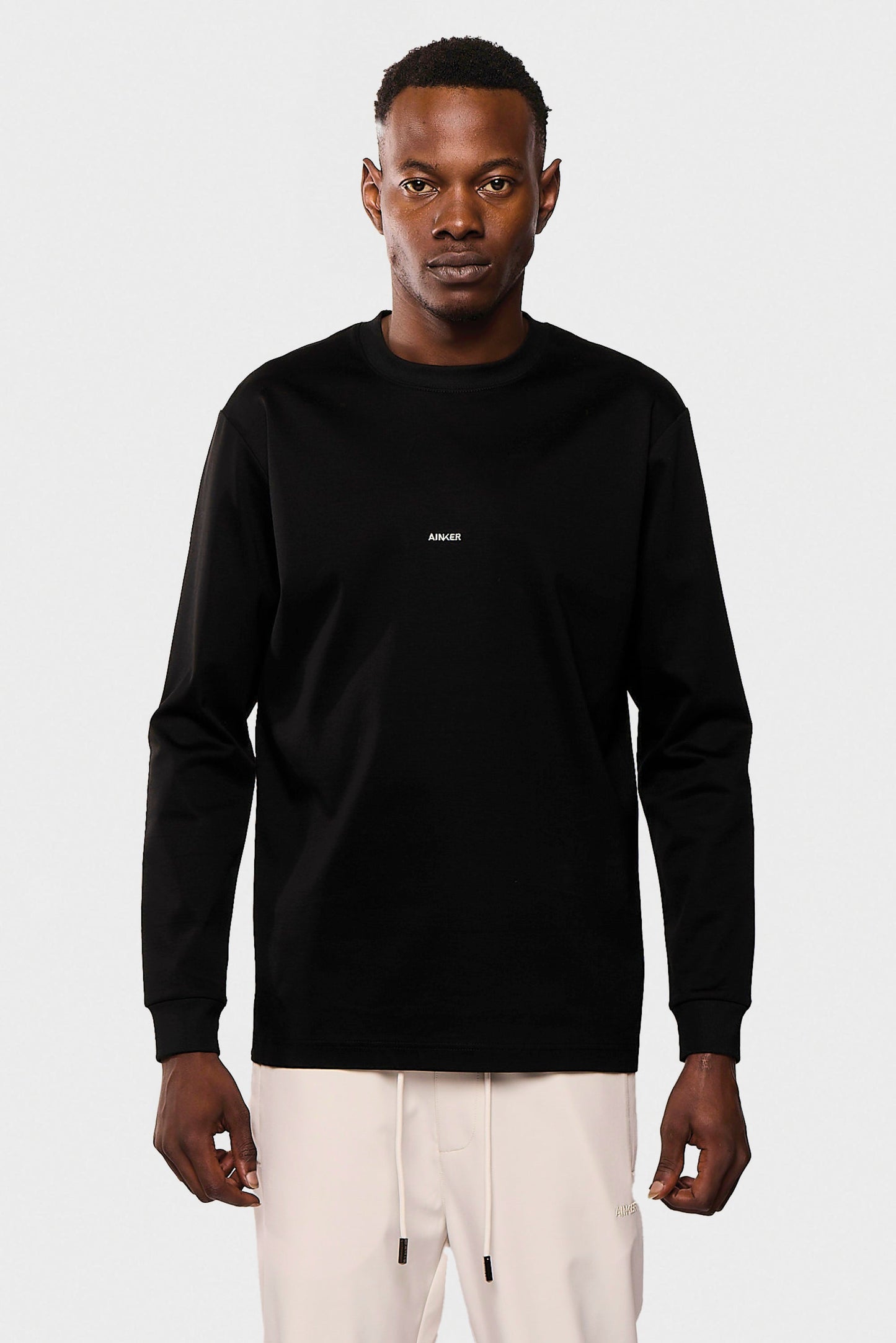 Mercerized 534 Long Black T-Shirt